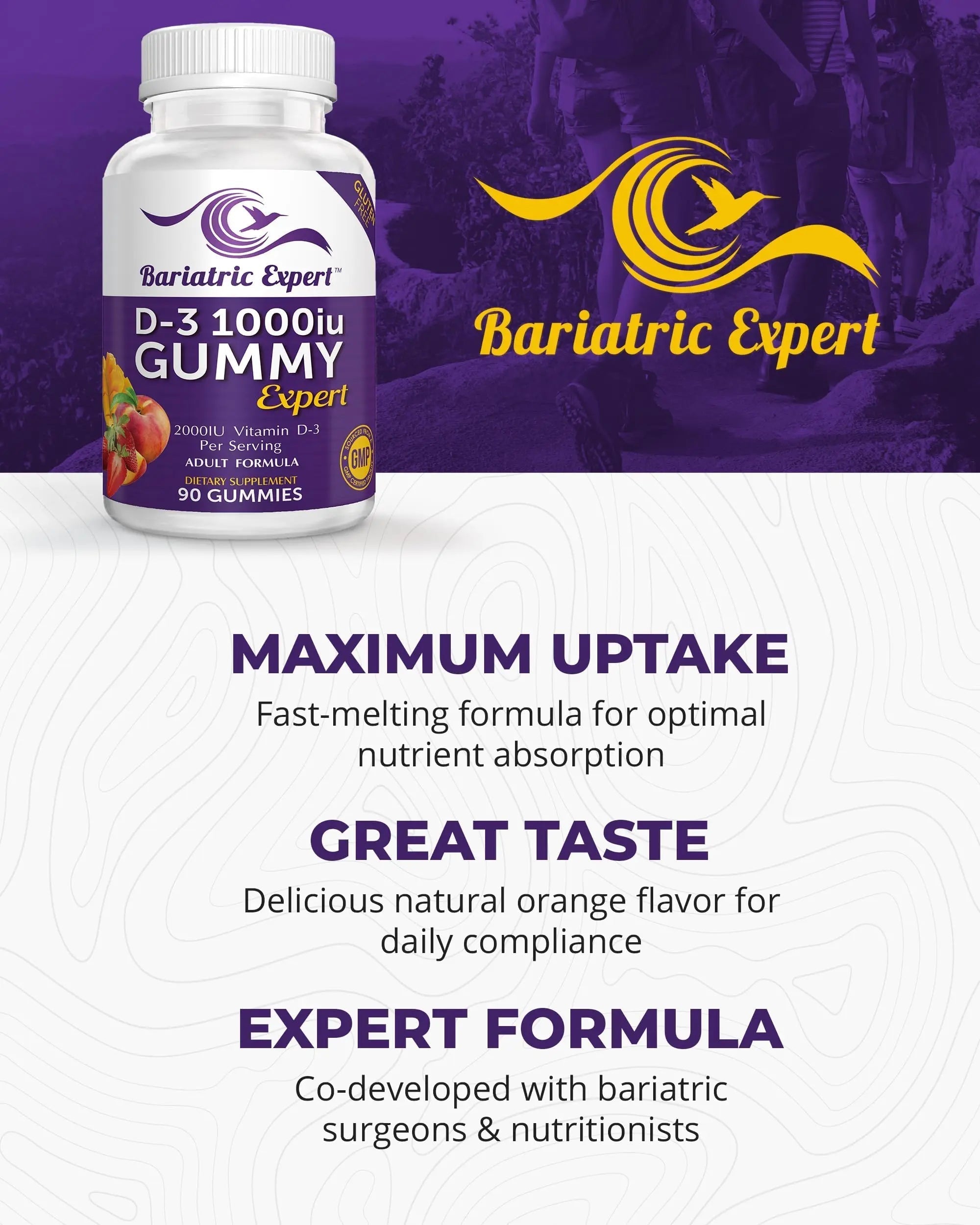 Bariatric Expert D3 Vitamin – Fast-Melting Dietary Supplement for Adults Post Bariatric Surgery, 90 Count Bariatric Food Expert buy supplements canada