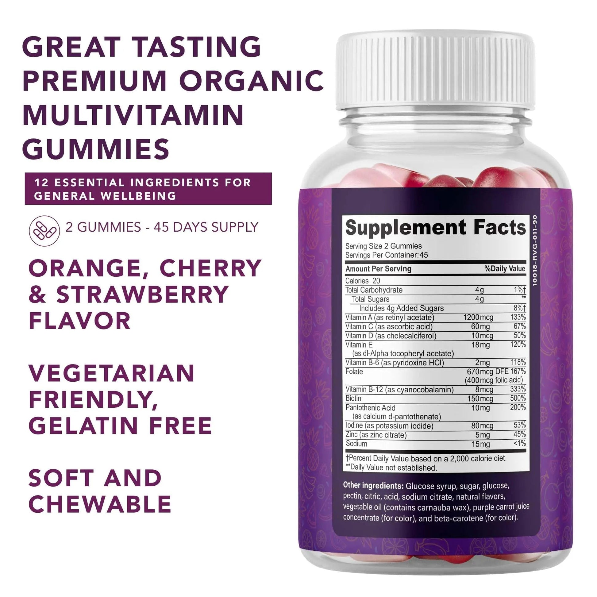 Complete Multivitamin Gummies for Adults – All-in-One Blend of Vitamin A B C D E Zinc and Biotin - Adult Vitamin Gummy for Energy and Immunity PLANT.O NUTRITION buy supplements canada