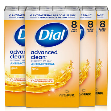 Dial Antibacterial Deodorant Bar Soap, Advanced Clean Gold, 4 Oz, 32 Bars, Round the Clock Odor Protection Dial buy supplements canada