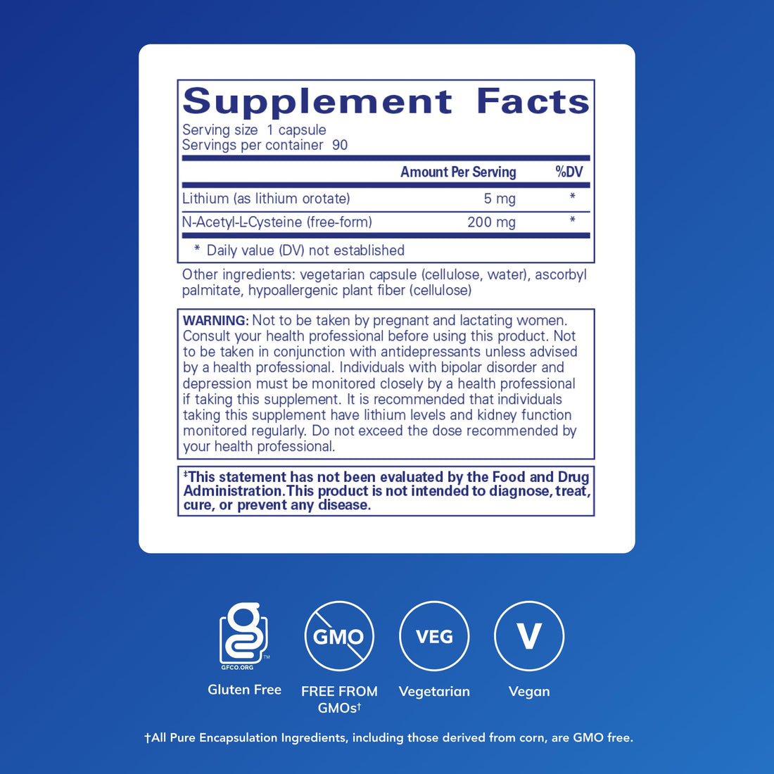 Pure Encapsulations Lithium Orotate 5 mg - Brain Support Supplement - with N-Acetyl-L-Cysteine (NAC) for Memory & Brain Behavior* Pure Encapsulations buy supplements canada