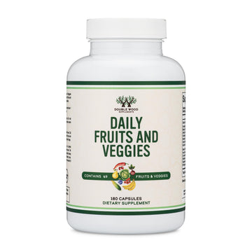 Fruits and Veggies Supplement (Daily Blend of 49 Different Fruits and Vegetables, 23 Veggies and 29 Fruits) 1,500mg Servings, 180 Capsules (No Fillers, Vegan Safe, Non-GMO) by Double Wood Double Wood Supplements buy supplements canada