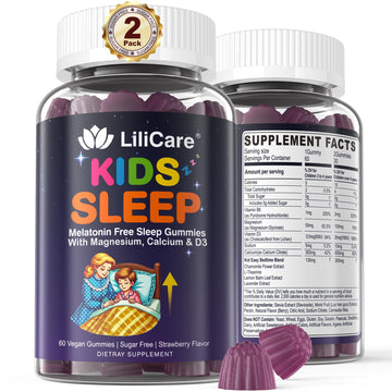 LILICARE Kids Sleep Gummies - Magnesium Glycinate Gummies, Melatonin Free Sleep Aid | Magnesium, Calcium, D3, B6, L Theanine | Kid Melatonin Alternative for Restful Sleep (Pack of 2) LILICARE buy supplements canada