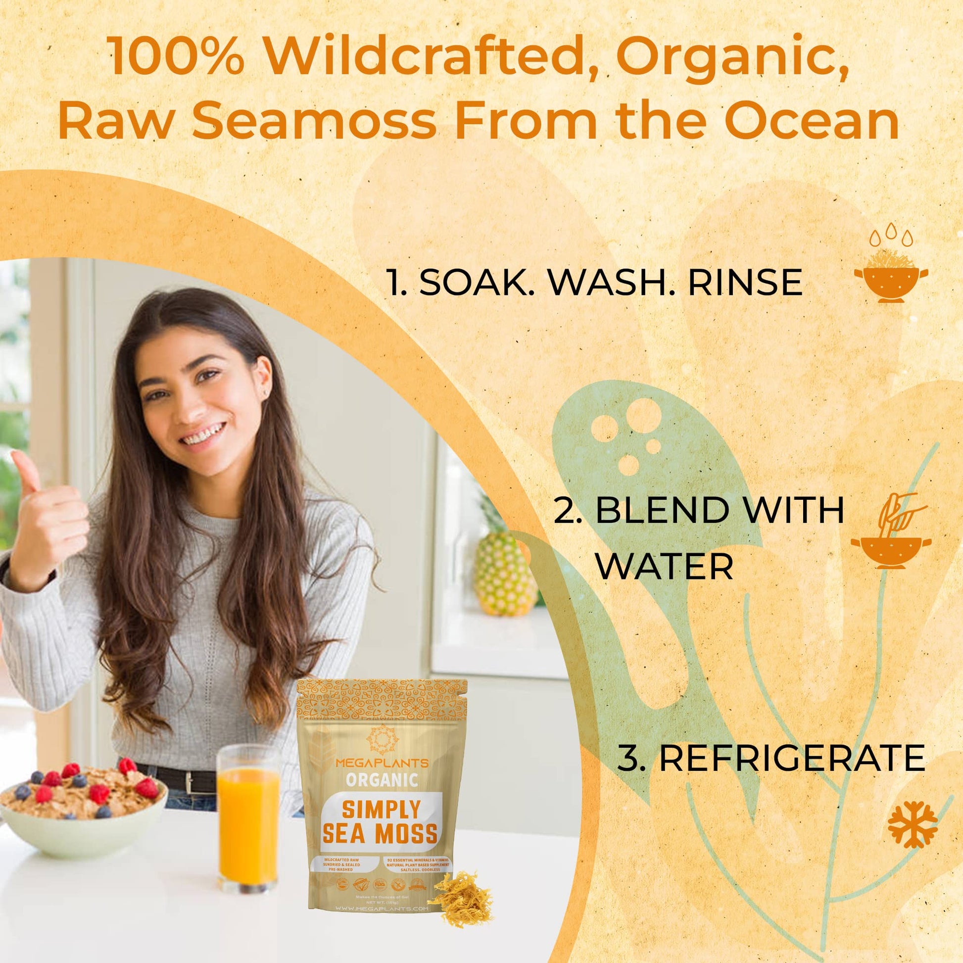 MEGAPLANTS Organic Sea Moss | Makes 228 Servings of Seamoss Gel | Pre-Washed MEGAPLANTS buy supplements canada
