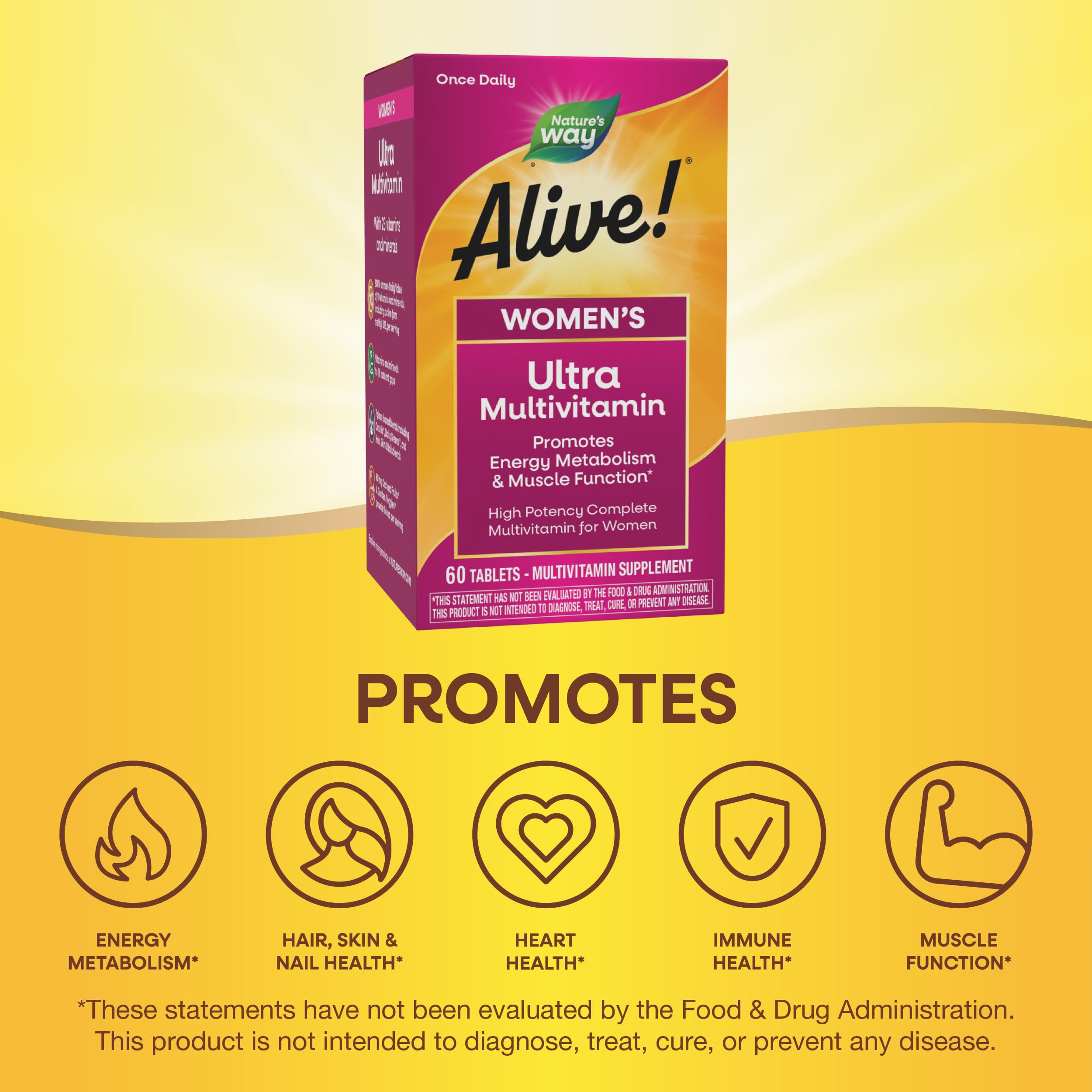 Nature's Way Alive! Women's Daily Ultra Multivitamin, High Potency Formula, Promotes Energy Metabolism and Muscle Function Nature's Way buy supplements canada