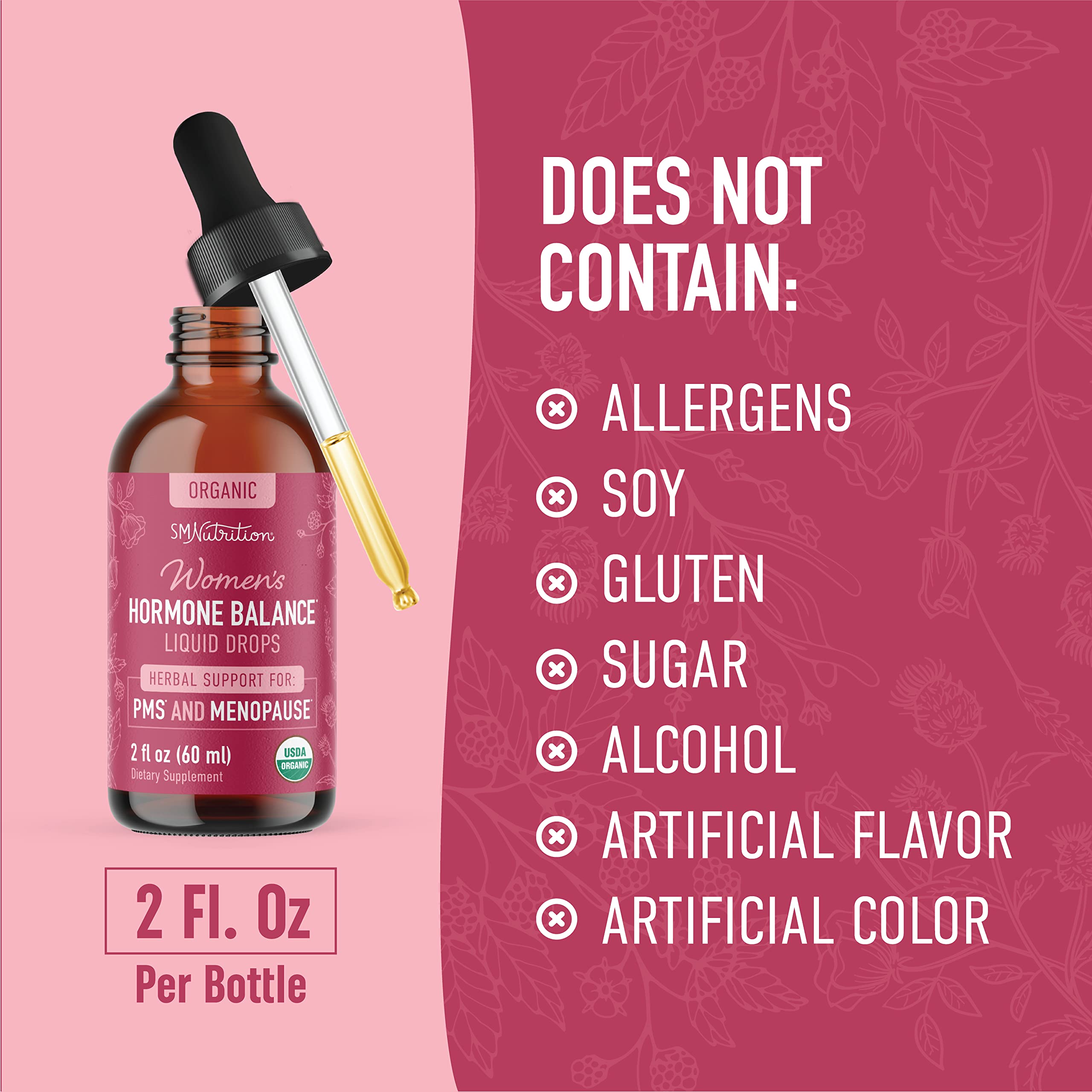 Hormone Balance Liquid Drops | With Stinging Nettle, Black Cohosh, Red Raspberry Leaf SMNutrition buy supplements canada