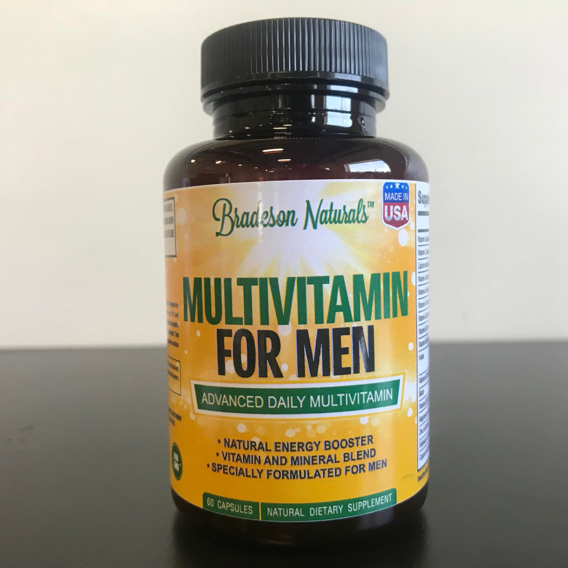 Bradeson Naturals Men's Multivitamin Supplement for Energy, Focus and Performance. Mens Vitamins A, C, D, E & B12, Zinc, Calcium, Magnesium & More. Multi Vitamin 60 Capsules Made in The USA Bradeson Naturals buy supplements canada