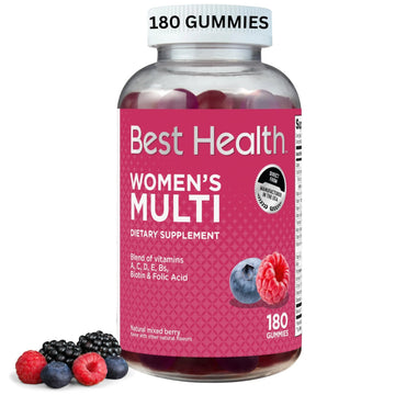 Best Health Women’s Multivitamin Gummies, Multivitamin for Women with Biotin, Folic Acid, Vitamins A,C,D,E,Natural Mixed Berry Flavor (180ct) Best Health buy supplements canada