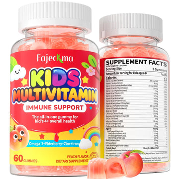 Fajeckma Organic Kids Multivitamin Gummies: Sugar Free Multi Vitamin Gummy with Vitamins D3 Iron Omega Probiotic Elderberry Calcium Zinc Dha Fajeckma buy supplements canada