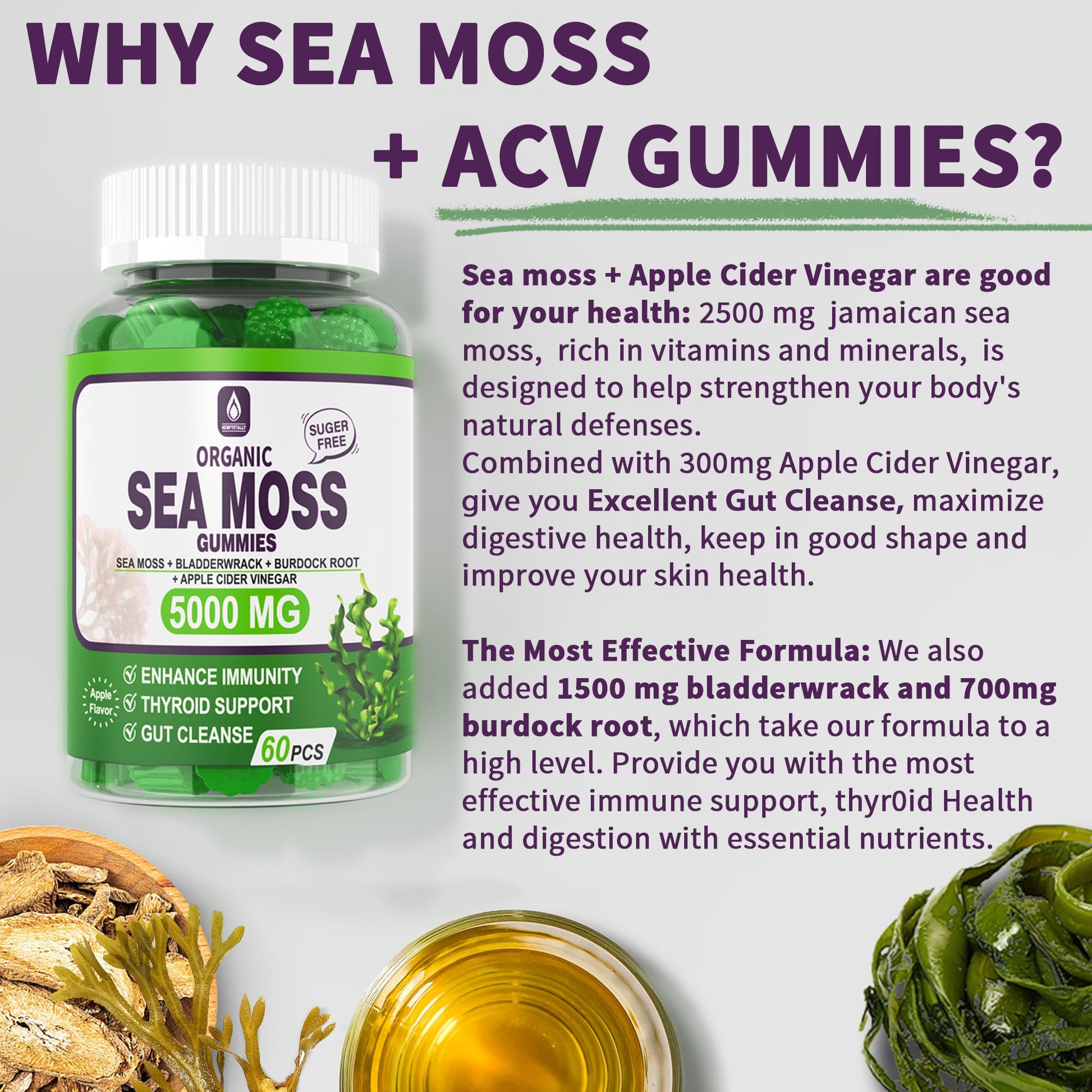 Sea Moss Supplement 5000mg, Sugar Free Sea Moss Gummies, Irish Sea Moss EnvyDeal buy supplements canada