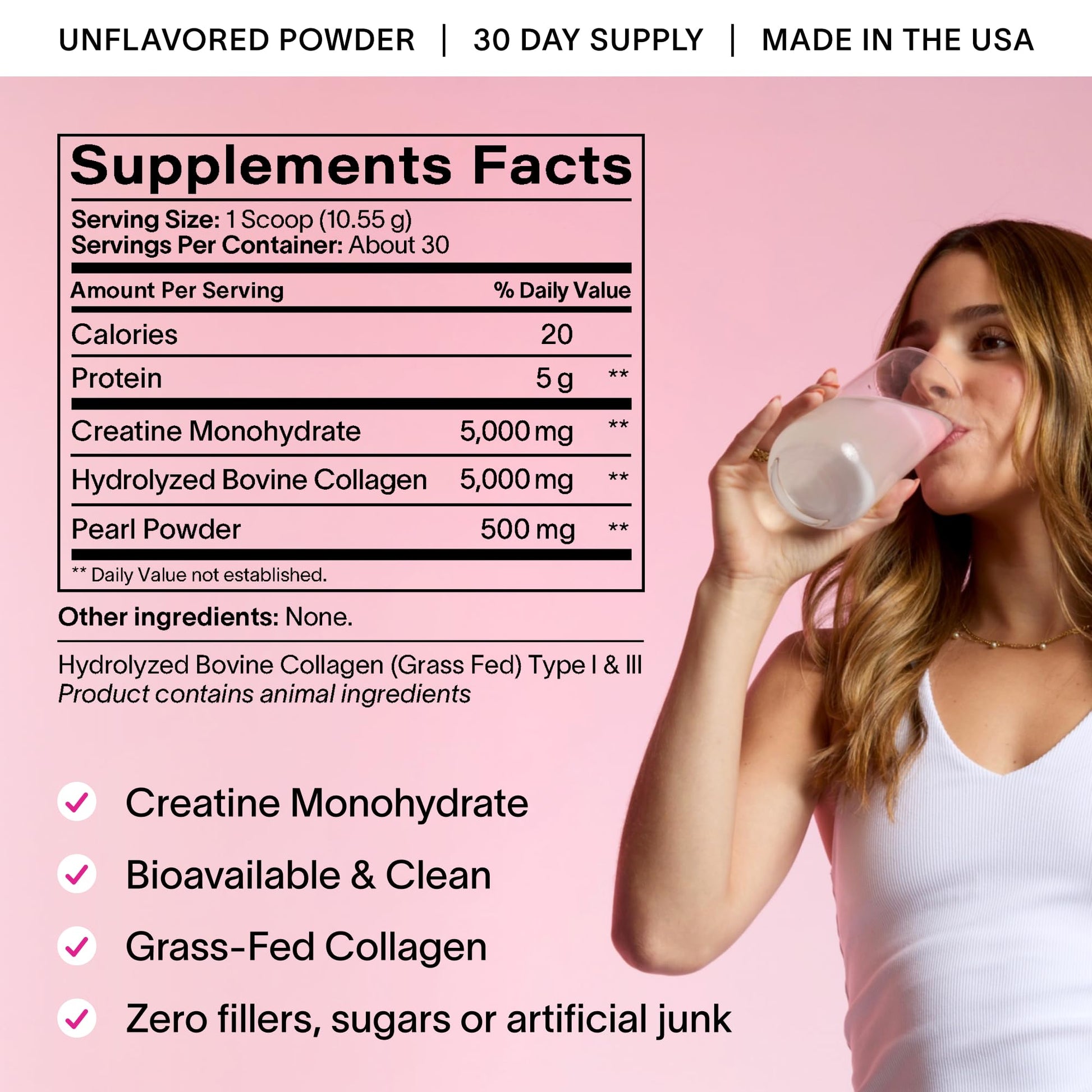 Ladywell Creatine Pearl Complex | 3-in-1 Formula for Women | Creatine Monohydrate, Collagen & Pearl Powder | Supports Energy, Skin Health, Mental Clarity, Metabolism & Lean Muscle | 30 Servings Ladywell buy supplements canada