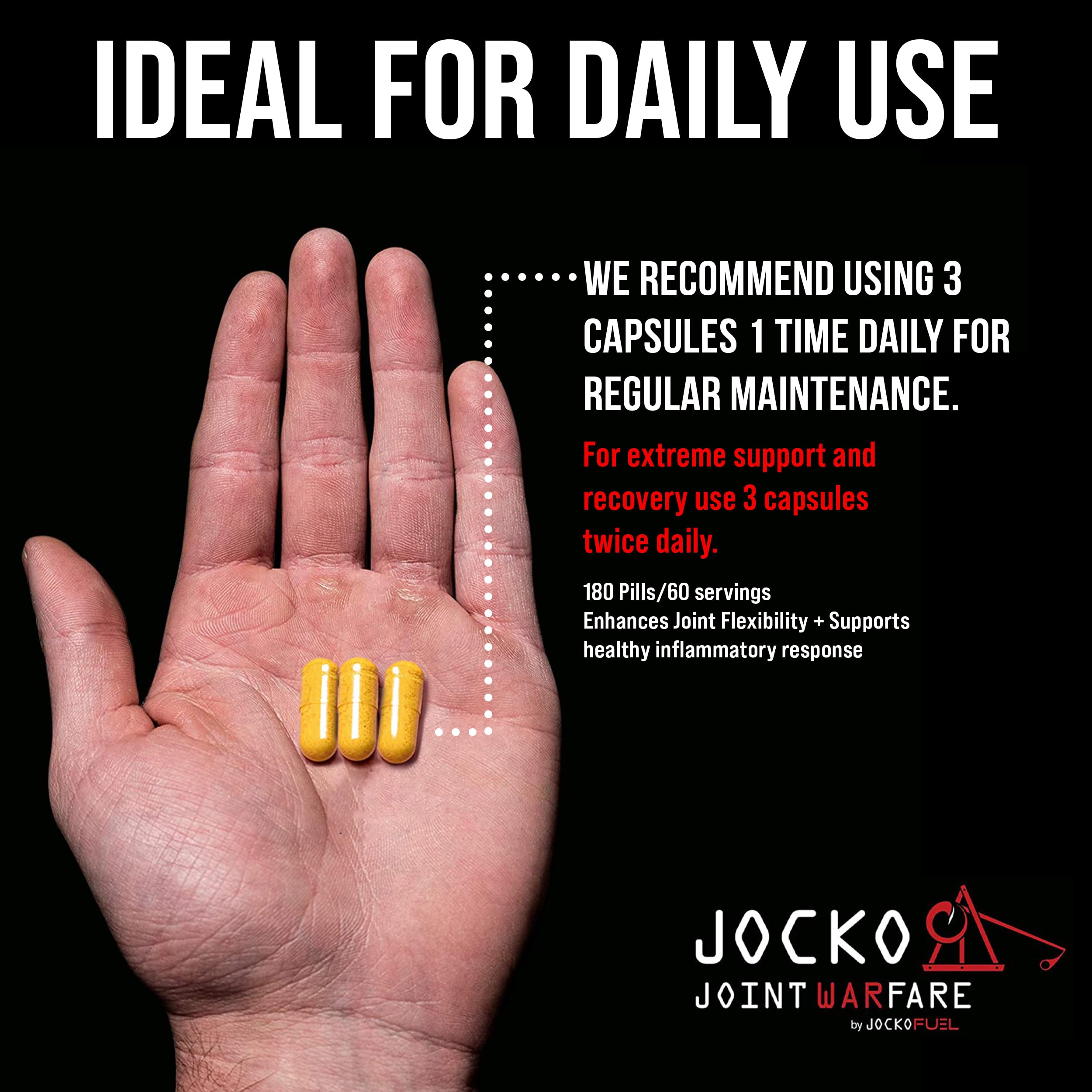 Jocko Fuel Joint Support Supplement - Glucosamine MSM for Joint Pain, Mobility, & Flexibility w/Turmeric & Boswellia (180 Capsules) Jocko Fuel buy supplements canada