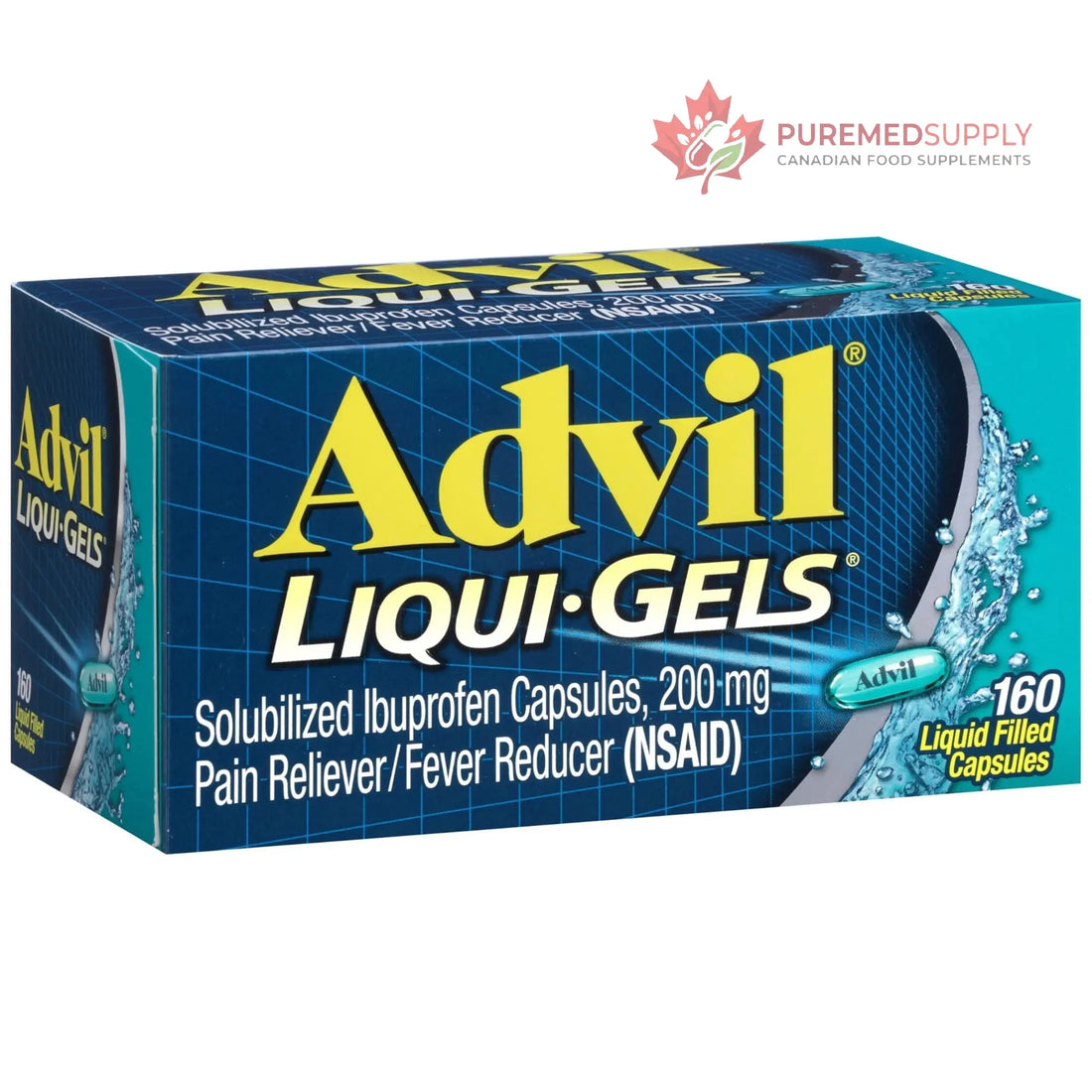 Advil Liqui-Gels Pain Reliever and Fever Reducer, Pain Medicine for Adults with Ibuprofen 200mg for Headache, Backache, Menstrual Pain and Joint Pain Relief - 160 Liquid Filled Capsules Advil buy supplements canada