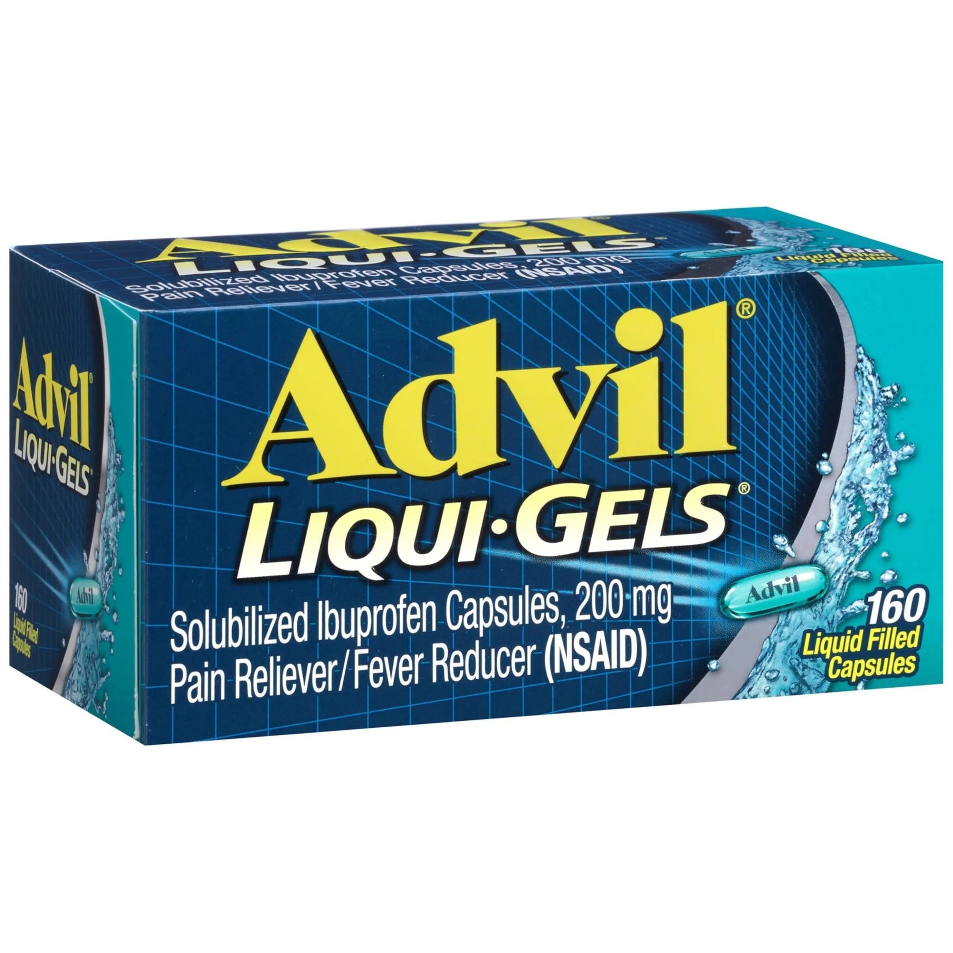 Advil Liqui-Gels Pain Reliever and Fever Reducer, Pain Medicine for Adults with Ibuprofen 200mg for Headache, Backache, Menstrual Pain and Joint Pain Relief - 160 Liquid Filled Capsules Advil buy supplements canada