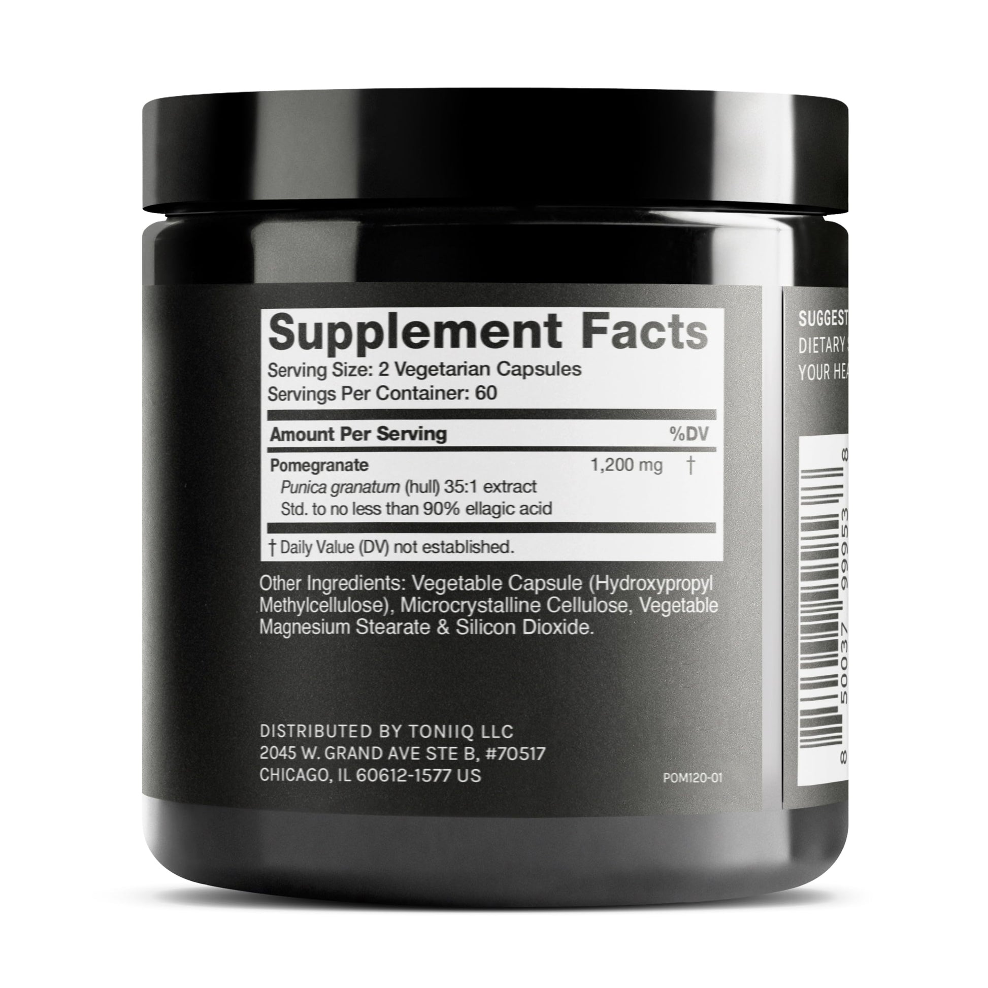 Toniiq Pomegranate Extract - Ultra High Potency 35:1 Extract with 90% Ellagic Acid - Highly Concentrated - Third-Party Lab Tested - 120 Capsules Toniiq buy supplements canada