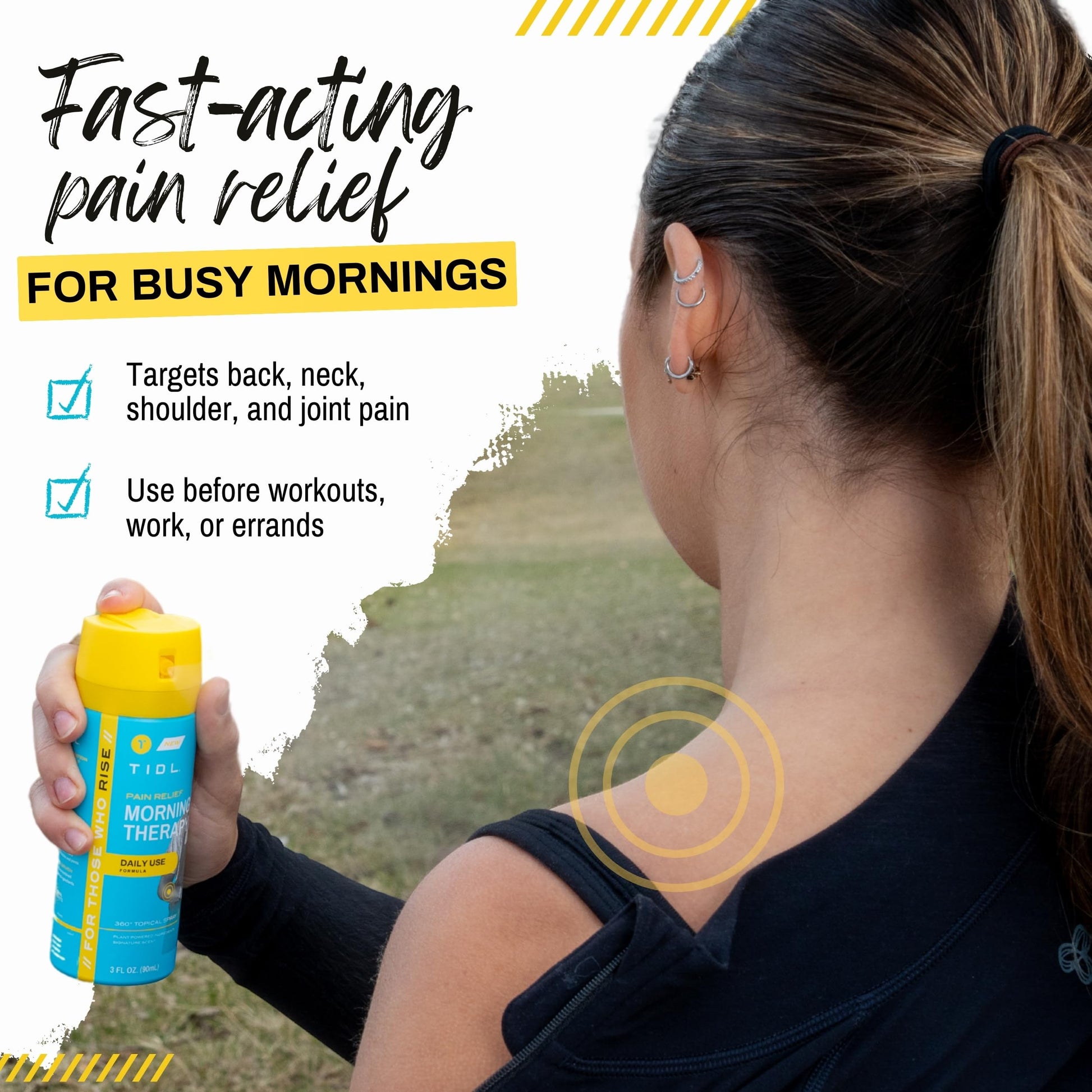 TIDL Pain Relief Spray, 3 Oz, Refreshing Morning Therapy for Muscle, Joint & Neck Pain Relief, Energizing, Plant-Based Menthol & Camphor Pain Reliever, Quick Drying Formula TIDL buy supplements canada
