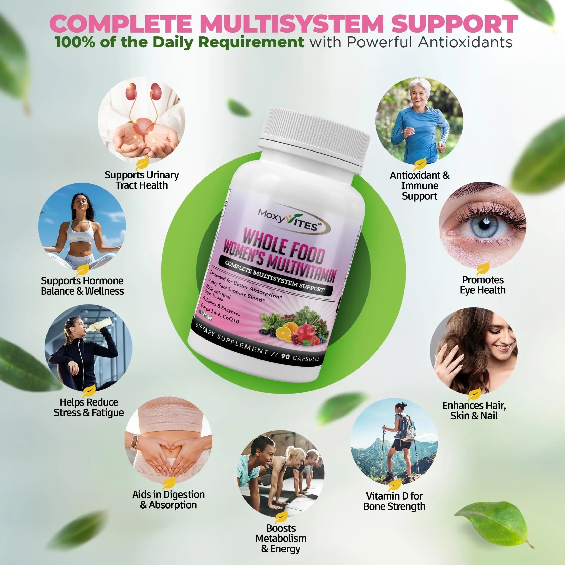 Methylated Multivitamin for Women with Iron - Womens Multivitamin with 44 Organic Whole Food & Fermented Nutrients MoxyVites buy supplements canada