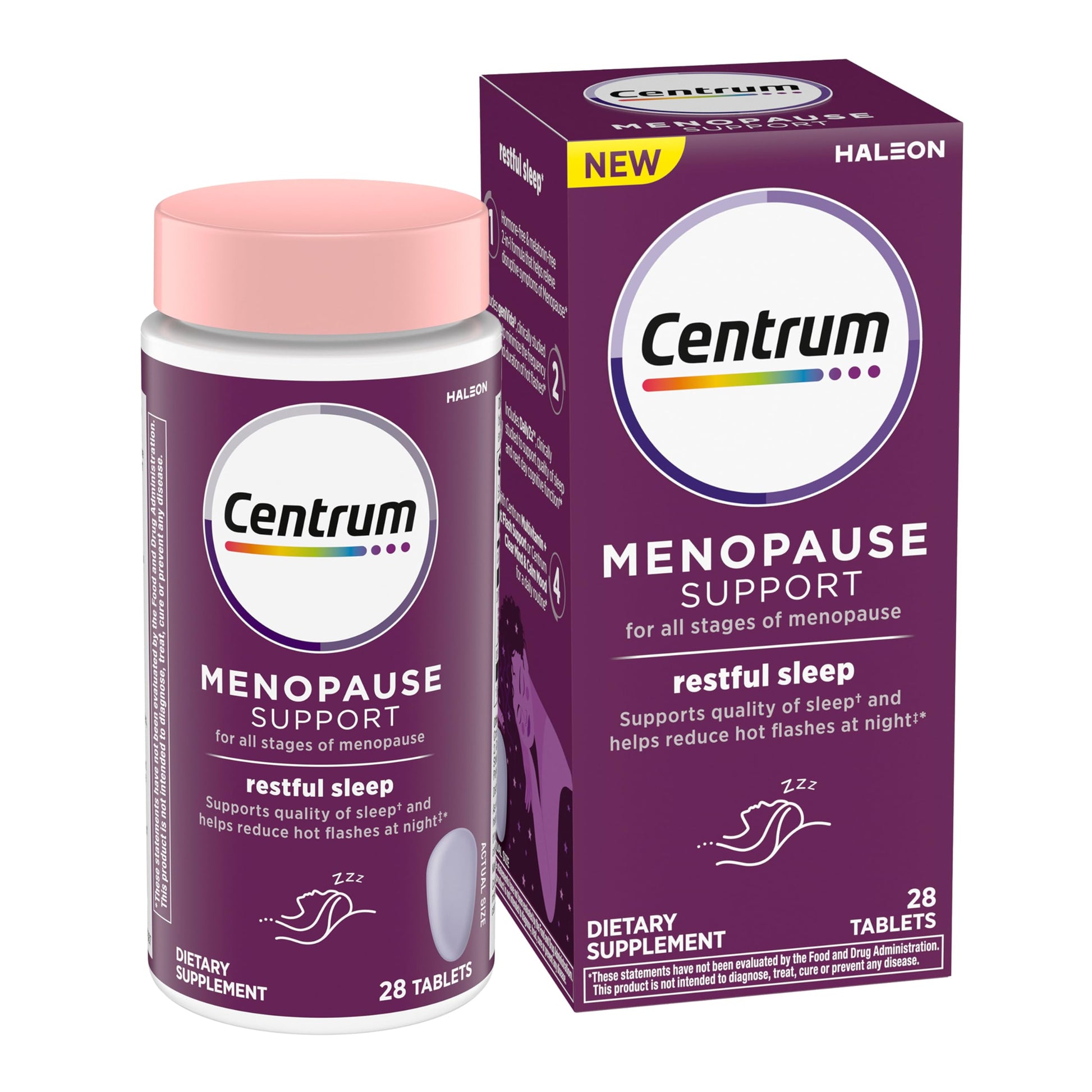 Centrum Restful Sleep Menopause Support Tablets, Supplement with Clinically Studied DailyZz and geniVida, 28 Count Centrum buy supplements canada