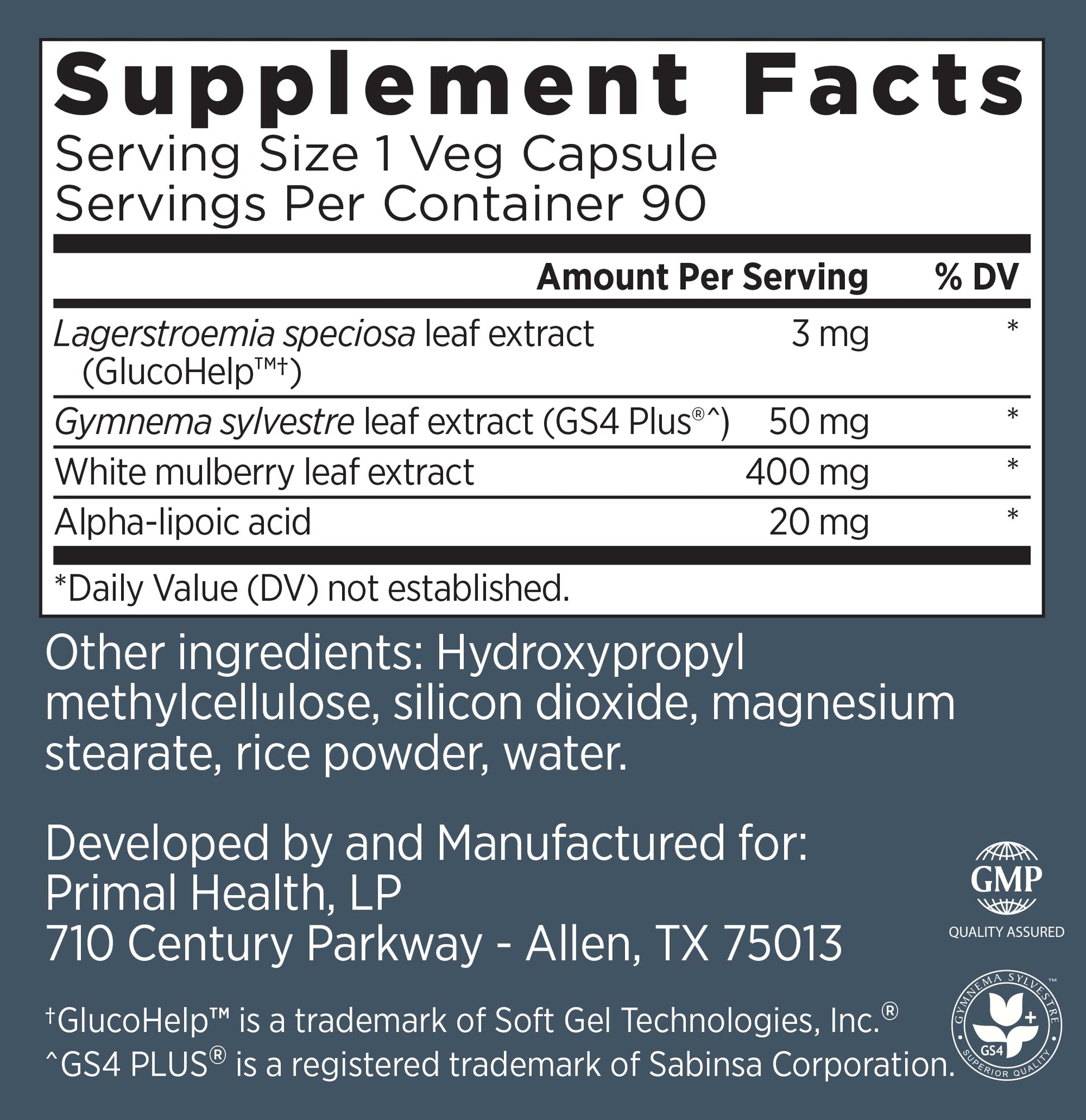 Primal Labs GlucoBurn Support Supplement with White Mulberry Leaf Extract and Alpha Lipoic Acid, 90 Veg capsules Primal Labs buy supplements canada
