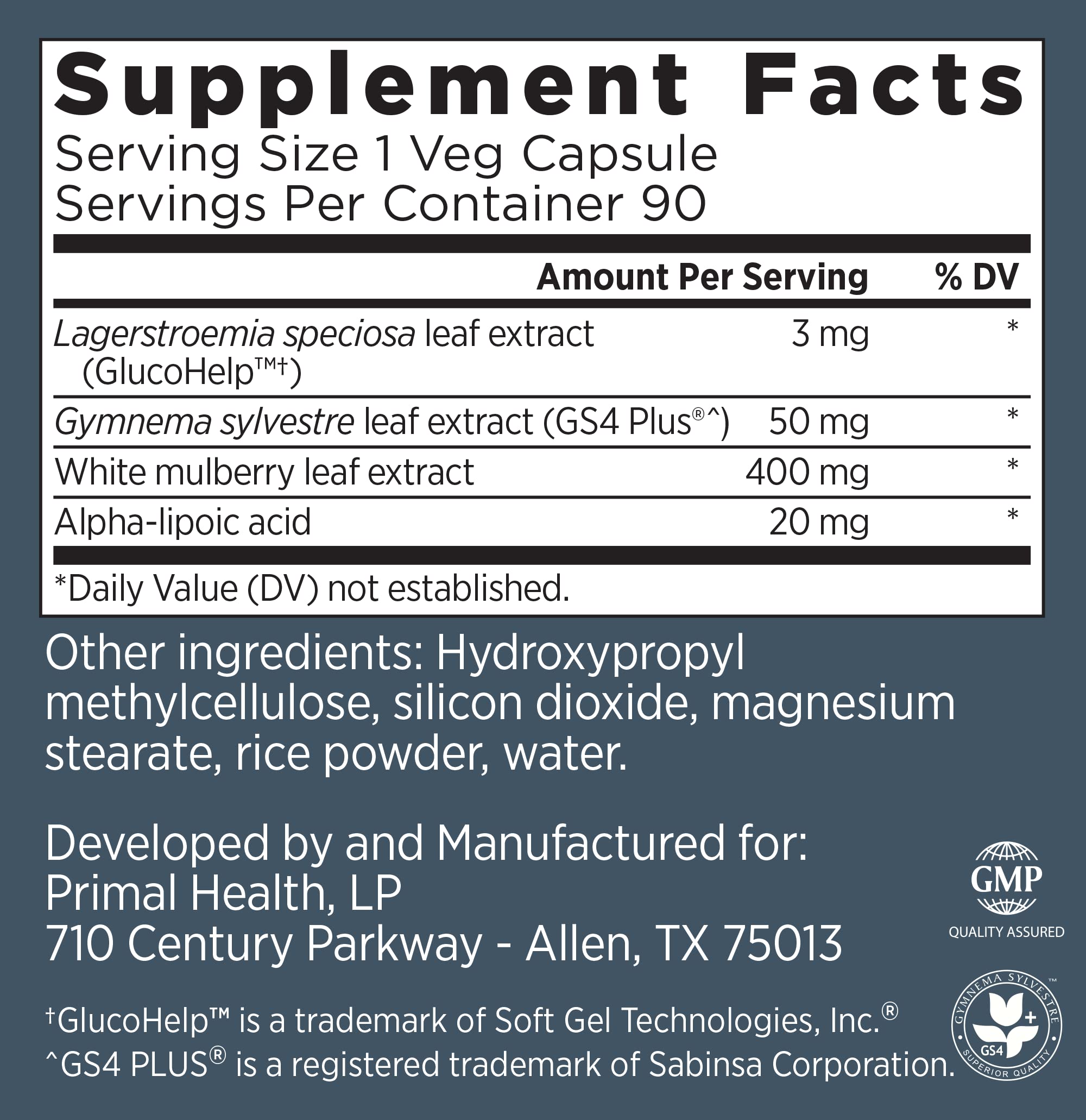 Primal Labs GlucoBurn Support Supplement with White Mulberry Leaf Extract and Alpha Lipoic Acid, 90 Veg capsules Primal Labs buy supplements canada