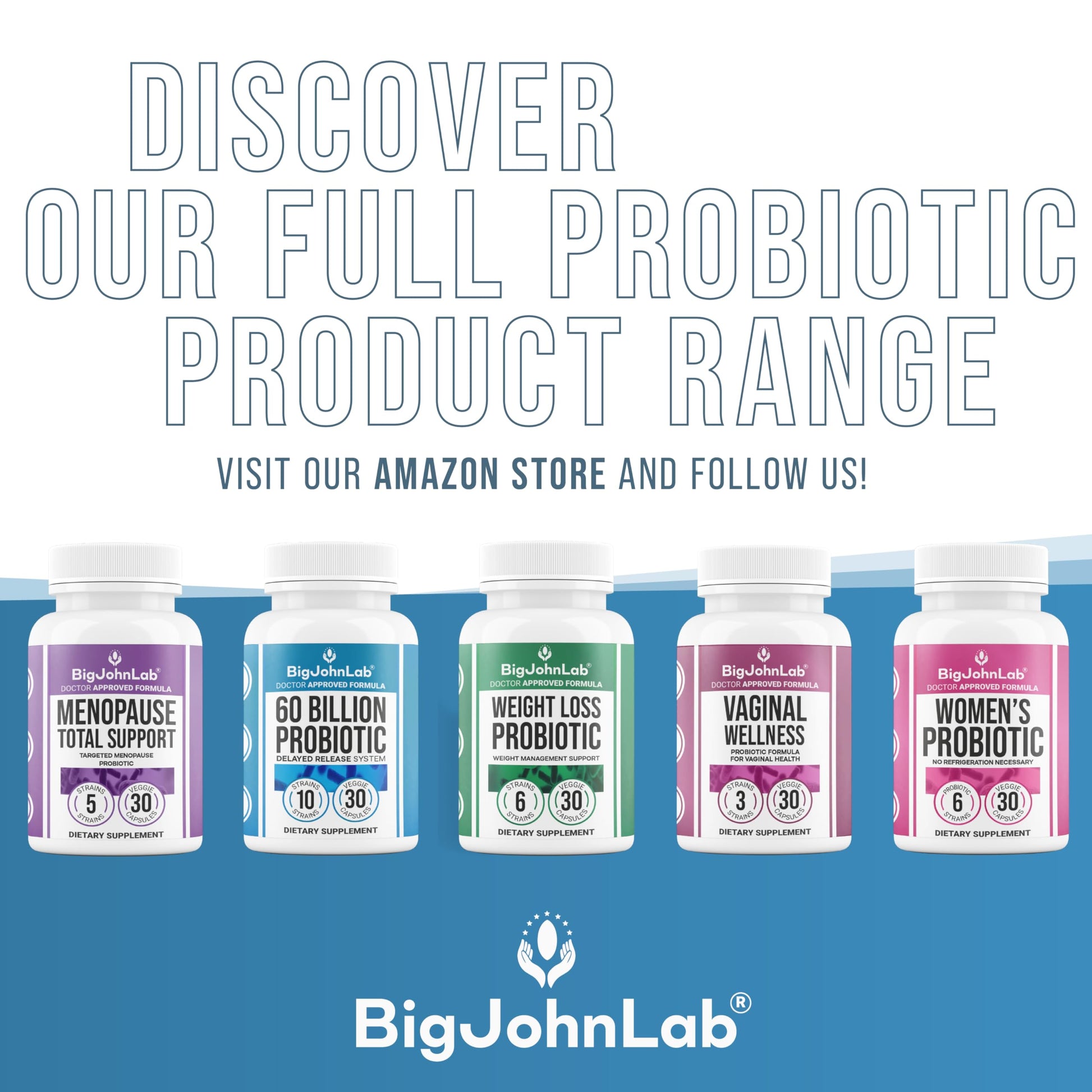BIGJOHNLAB® - Menopause Total Support – Advanced Probiotic Formula with 5 Strains & 15 Billion CFU, Resveratrol, Black Cohosh, Acacia Fiber, Non-GMO & 100% Vegetarian BIGJOHNLAB buy supplements canada