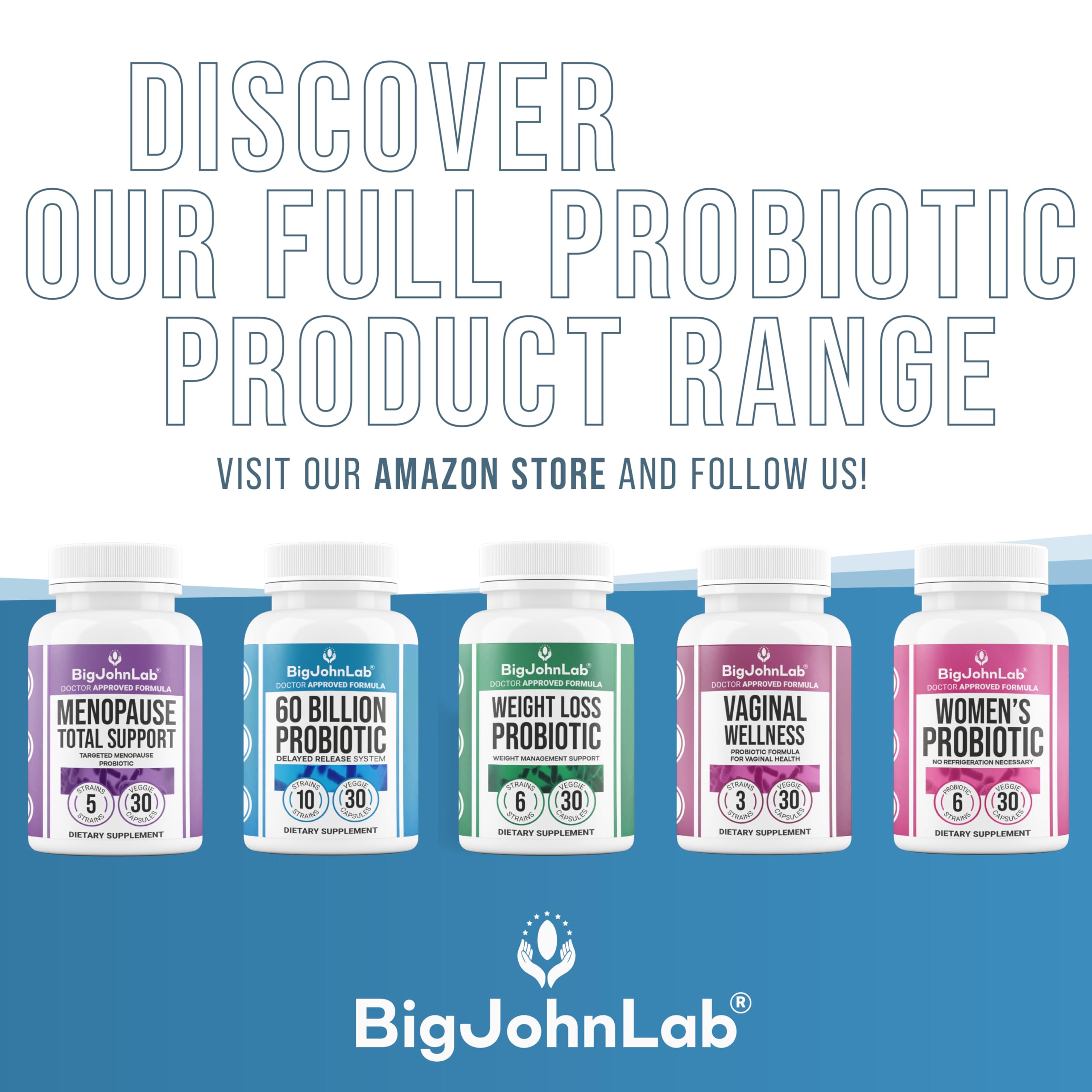 BIGJOHNLAB® - Menopause Total Support – Advanced Probiotic Formula with 5 Strains & 15 Billion CFU, Resveratrol, Black Cohosh, Acacia Fiber, Non-GMO & 100% Vegetarian BIGJOHNLAB buy supplements canada