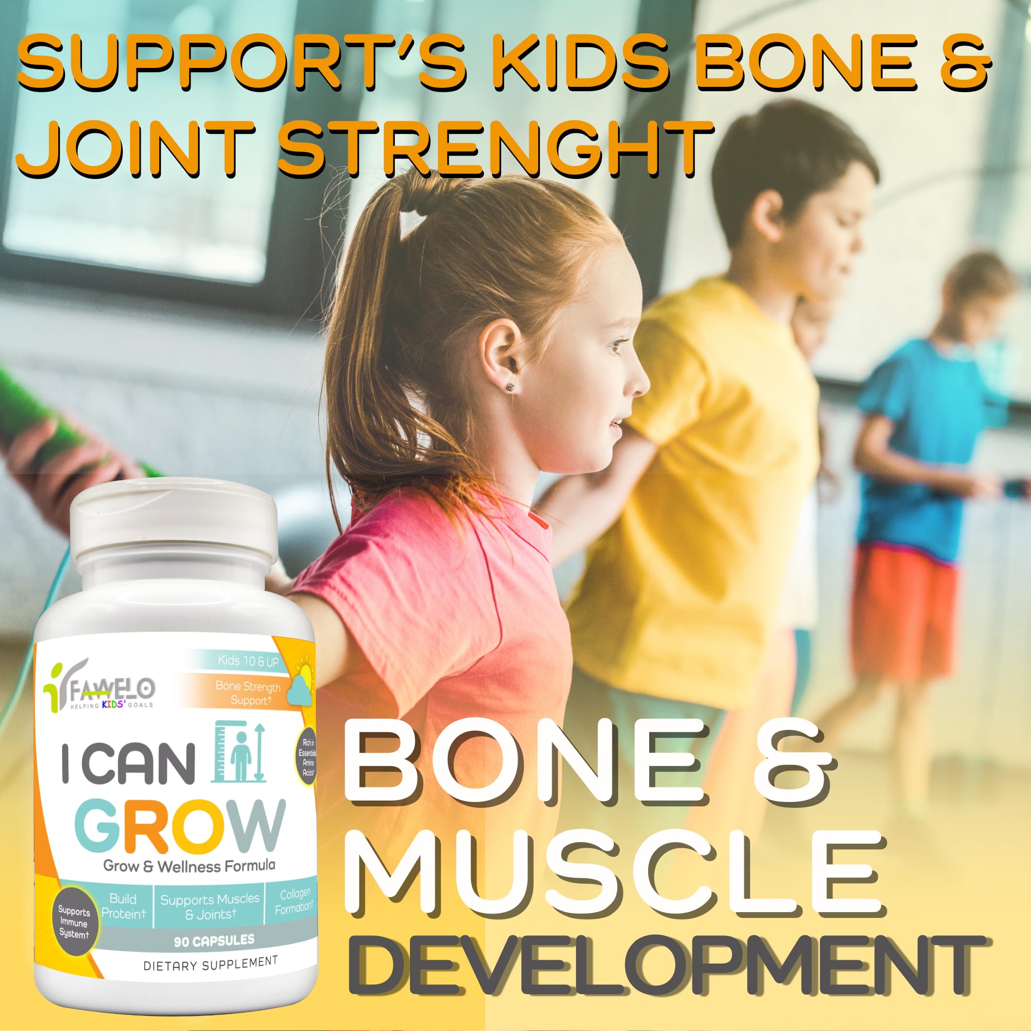 Fawelo I Can Grow (2 Pack) - for Kids 10+ and Teens | Enhances Natural Development | Strength Bone, Muscle & Joints | Immunity & Overall Health | Transparent Ingredients | Made in the USA Fawelo buy supplements canada