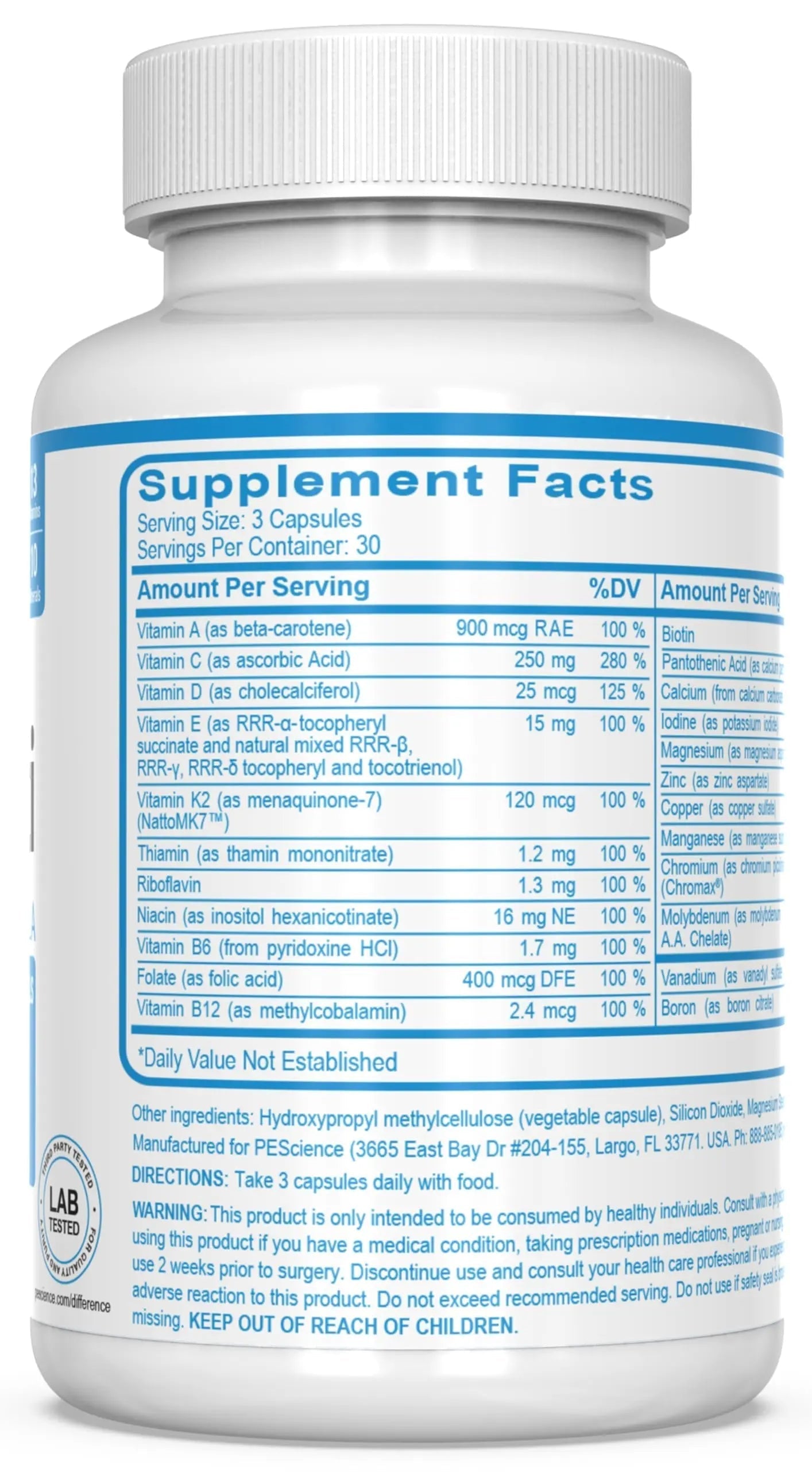PEScience TruMulti Multivitamin for Men, Daily Formula with Premium Vitamin C, D, Zinc, Chromium Picolinate Supplement for Immune Support PEScience buy supplements canada