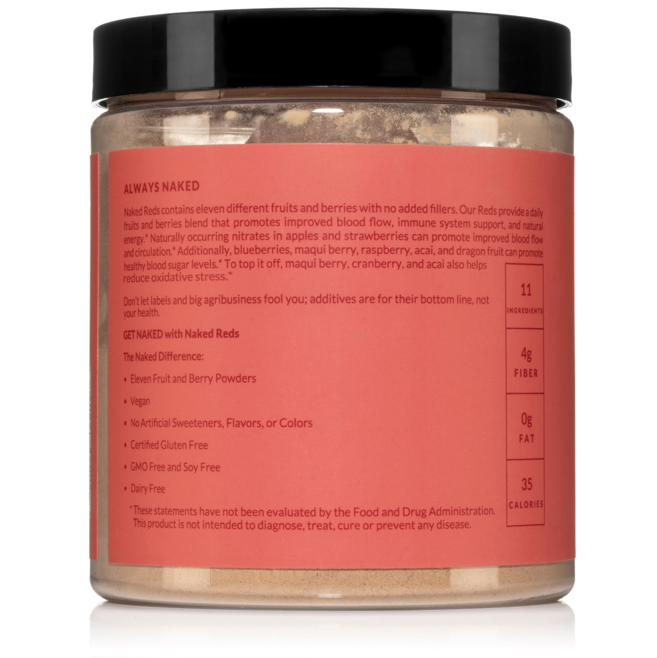 NAKED Reds Superfood Powder - Healthy, Energizing Polyphenol Fruit Powder Mix, No Fillers, No Additives, Vegan, Non-GMO, Gluten Free - 28 Servings NAKED buy supplements canada