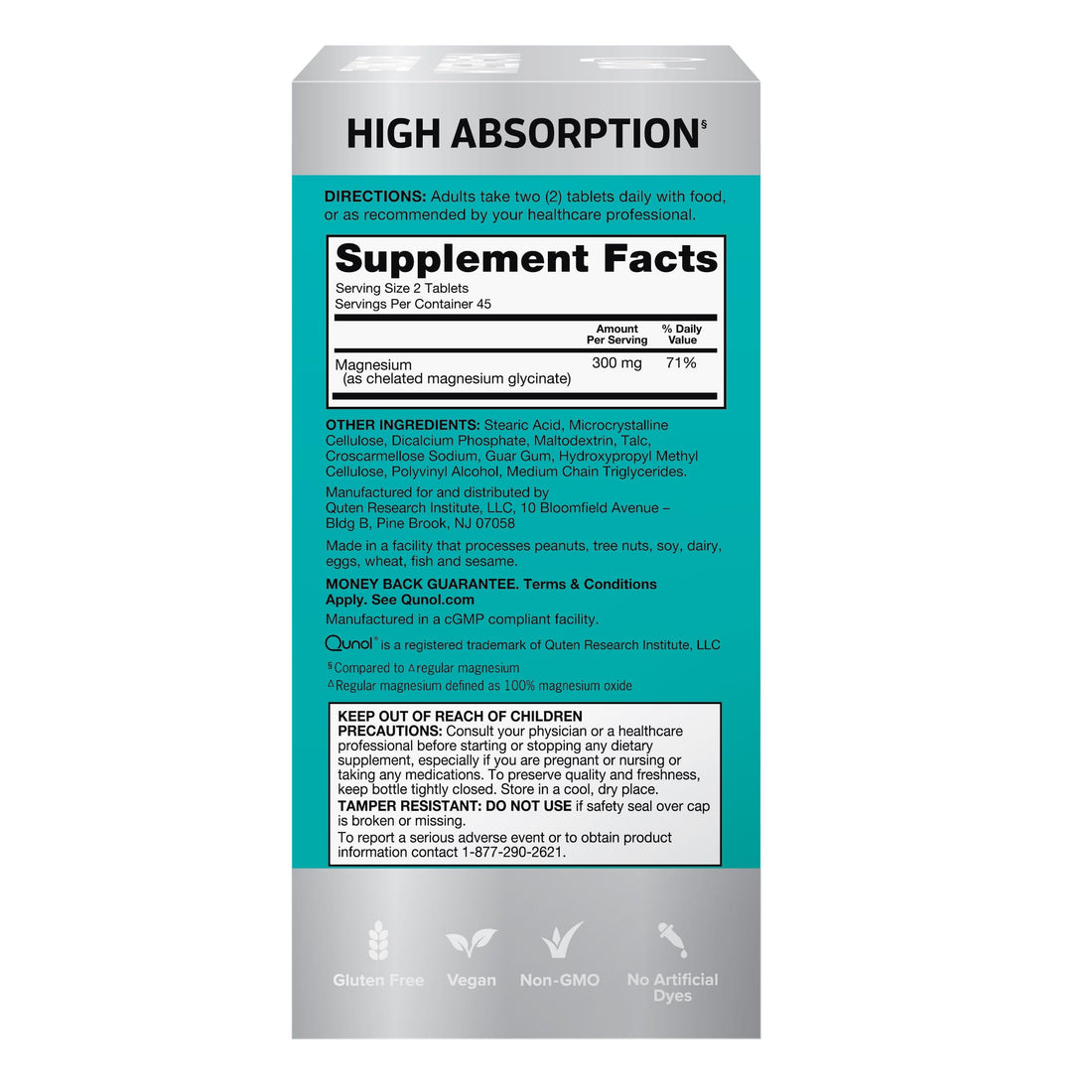 Qunol Magnesium Glycinate 300mg, 100% Glycinate Chelated Magnesium Supplement, 90ct Tablets Qunol buy supplements canada
