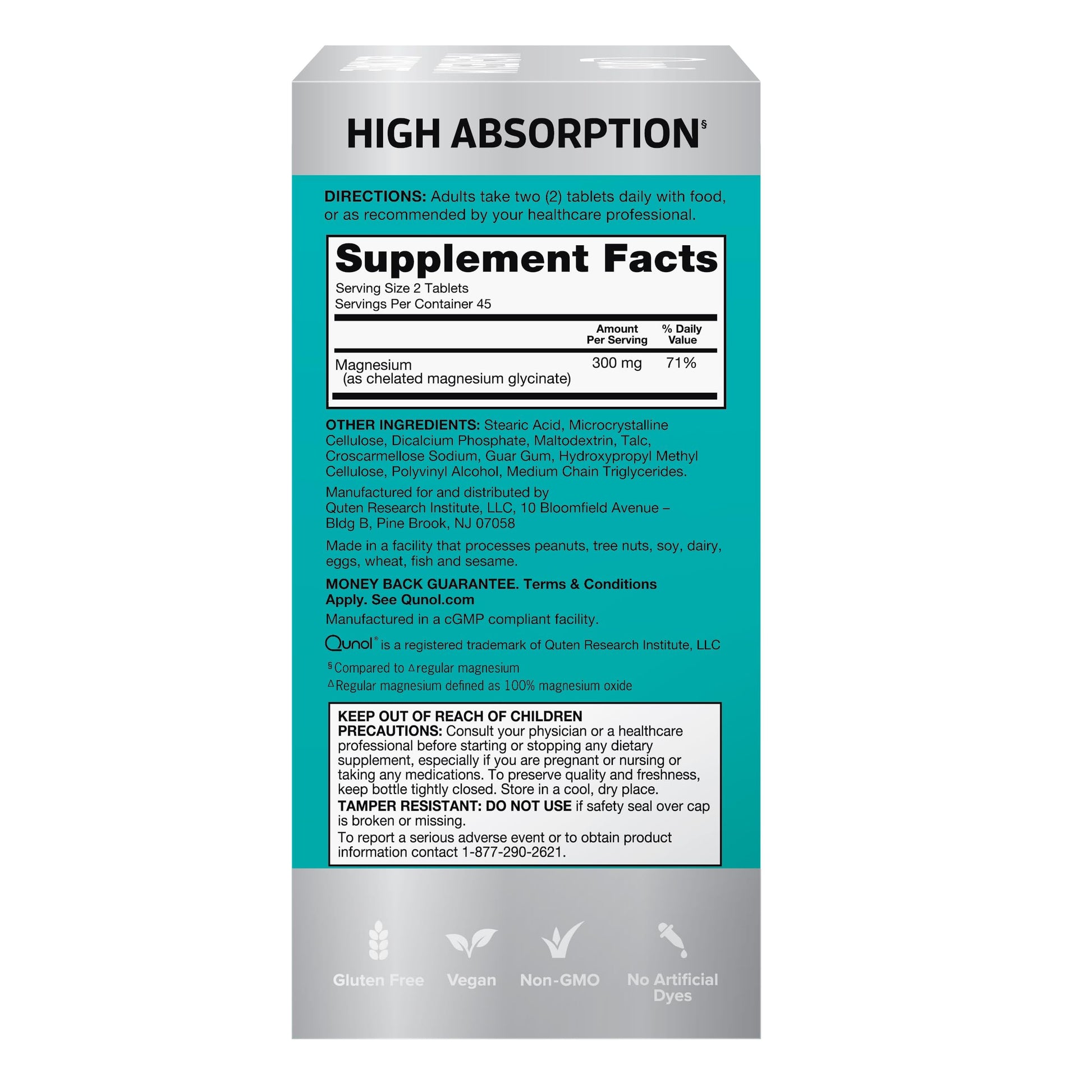 Qunol Magnesium Glycinate 300mg, 100% Glycinate Chelated Magnesium Supplement, 90ct Tablets Qunol buy supplements canada