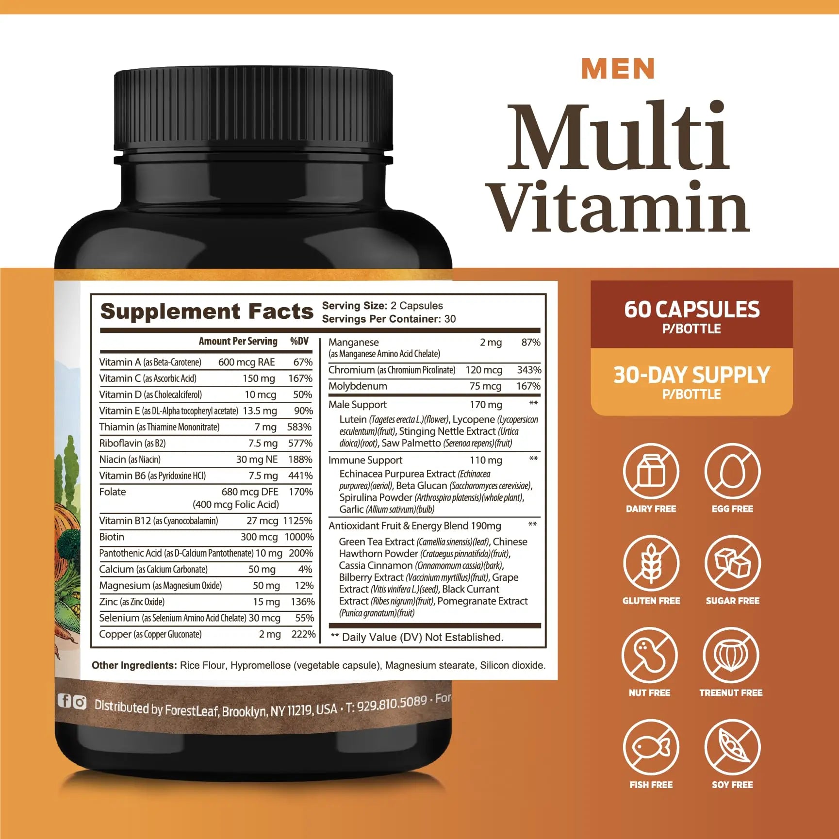 ForestLeaf Daily Vitamin Multivitamin for Men, Multi-Vitamin for Men - Mens Multivitamins & Multiminerals Supplement | ForestLeaf buy supplements canada