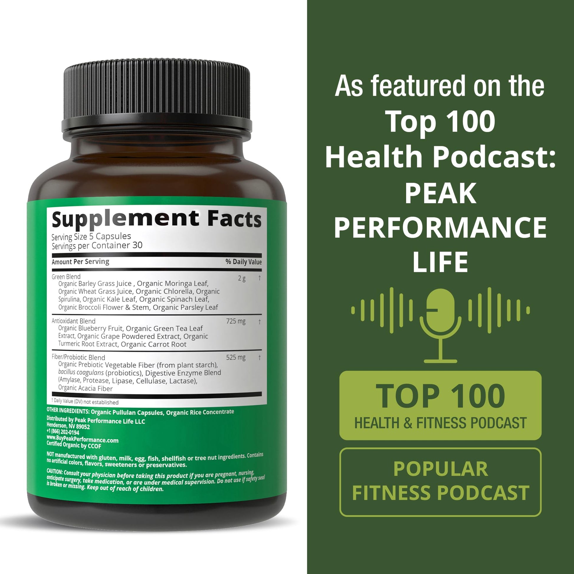 Organic Super Greens 150 Capsules - Green Juice Superfood Supplement with 25 All Natural Organic Ingredients. Max Energy and Detox Super Food Pills with Spirulina, Spinach, Kale, Turmeric, Probiotics Peak Performance buy supplements canada