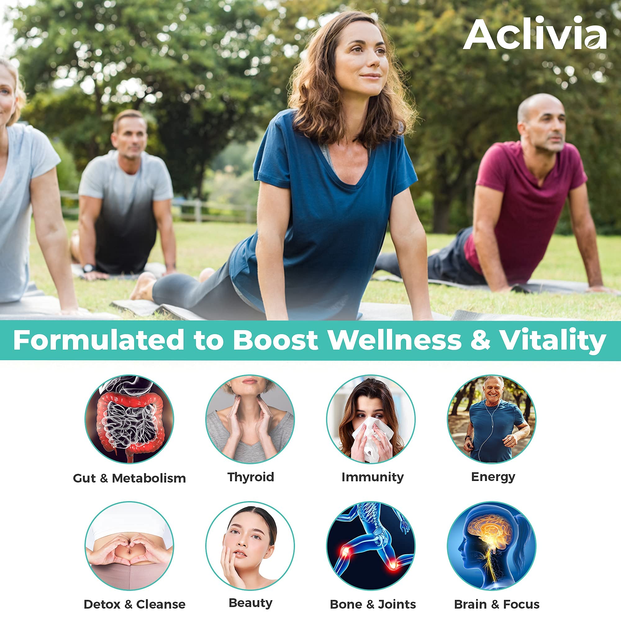 Aclivia - Organic Irish Sea Moss Capsules with Bladderwrack & Burdock Root - 102 Minerals Sea Moss Supplement - Thyroid Support, Immune Boost - Non-GMO (60 Count) Aclivia buy supplements canada
