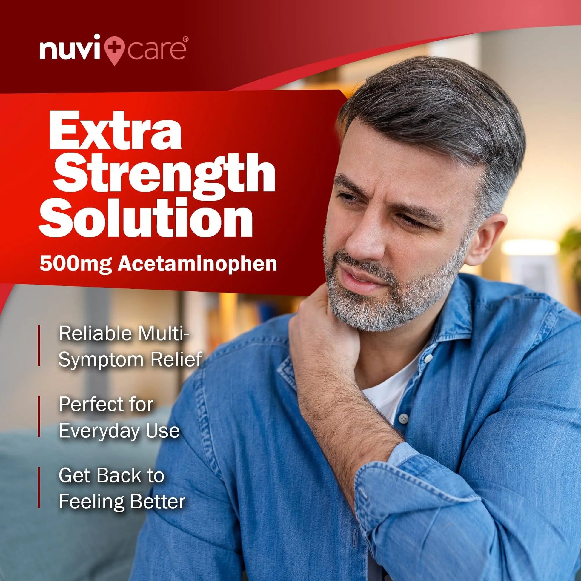 NUVICARE Acetaminophen 500mg Extra Strength Pain Relief - Compare to Tylenol Extra Strength Pain Reliever & Fever Reducer - 500mg Tablets for Adults for Headaches (100 Caplets) NUVICARE buy supplements canada