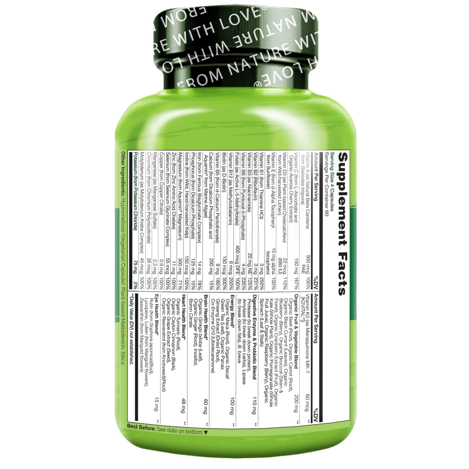 NATURELO Whole Food Multivitamin for Women - with Vitamins, Minerals, & Organic Extracts - Supplement for Energy and Heart Health NATURELO buy supplements canada