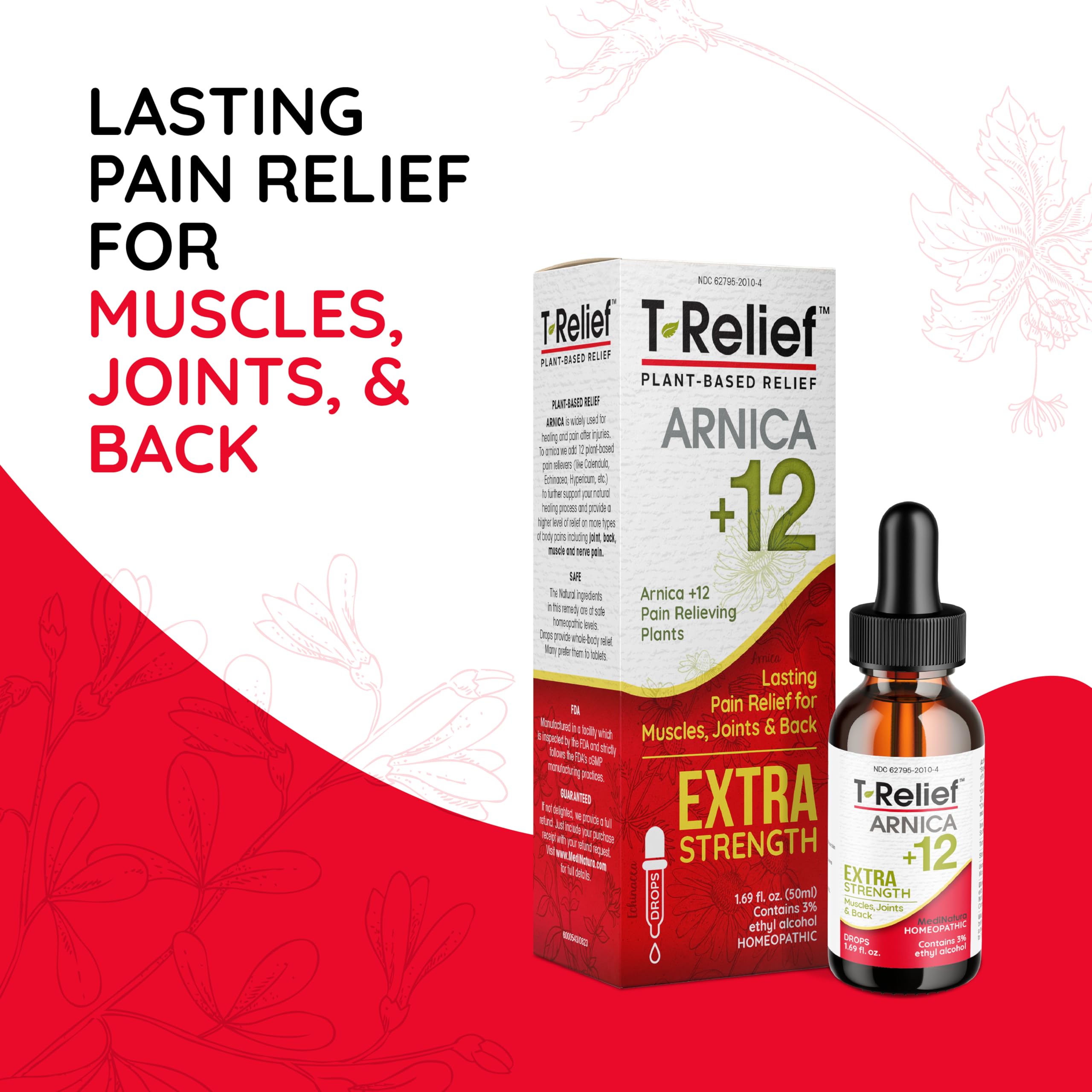 MediNatura T-Relief Extra Strength Oral Drops Arnica +12 Fast-Acting Natural Relieving Actives for Back Neck Joint Muscle Hand & Foot Aches Pains & Soreness - 1.69 oz MediNatura buy supplements canada