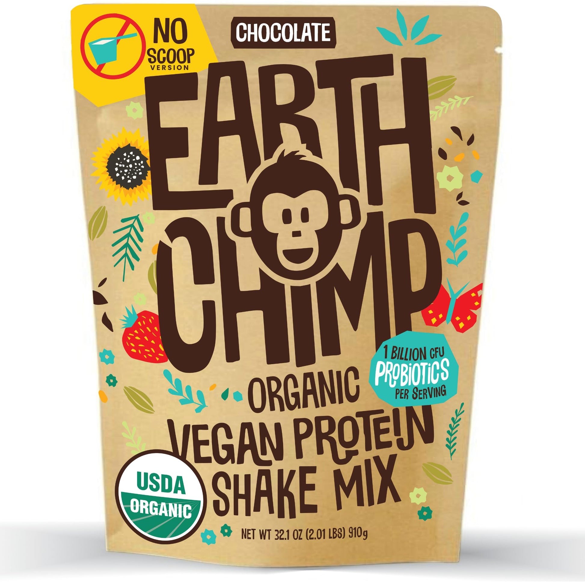 EarthChimp Organic Vegan Protein Powder - with Probiotics - Non GMO, Dairy Free EarthChimp buy supplements canada