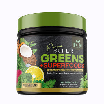 Greens Powder Superfood Supplement - Super Green Reds Smoothie Mix Blend with Spirulina Healthy Harvest Nutrition buy supplements canada