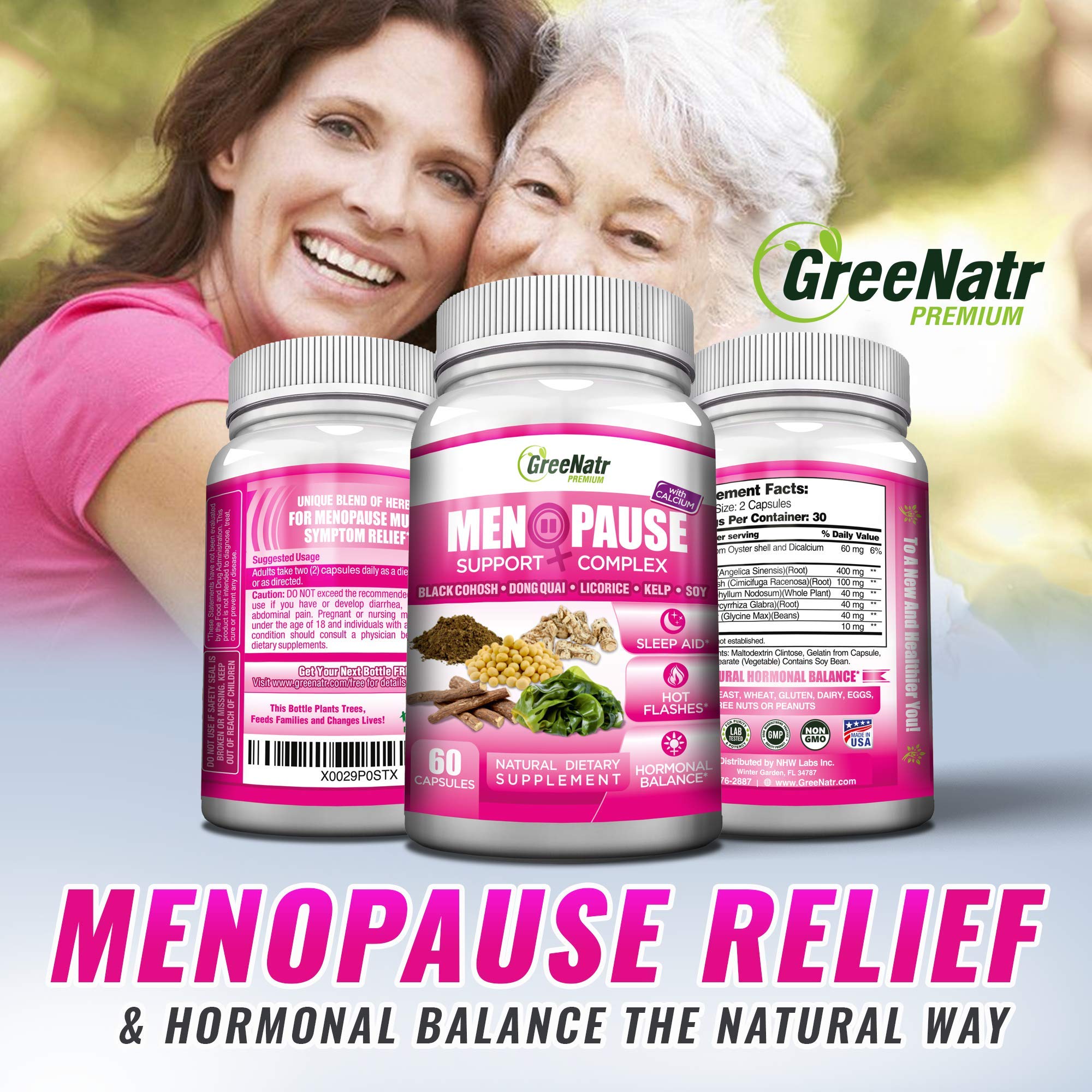 GreeNatr Menopause Supplements for Women - Perimenopause Supplements Women with Dong Quai & Black Cohosh for Menopause Hot Flashes - Menopause Support for Sleep Quality & Hormone Balance - 60 Caps GreeNatr buy supplements canada