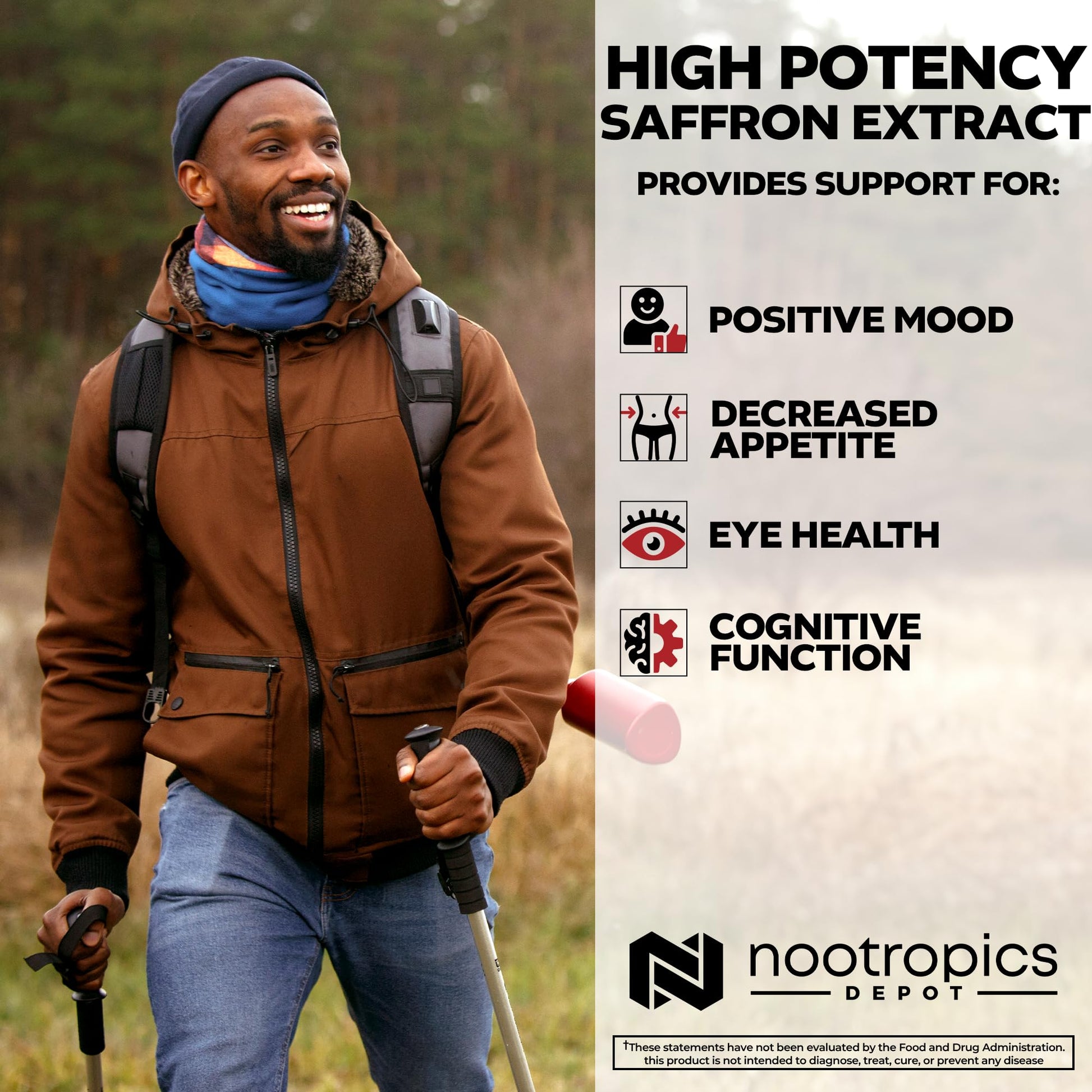 Nootropics Depot High Potency Saffron Extract Capsules | 30mg | Minimum 7.5% Crocins and 1% Safranals | Crocus sativus | 60 ct Nootropics Depot buy supplements canada