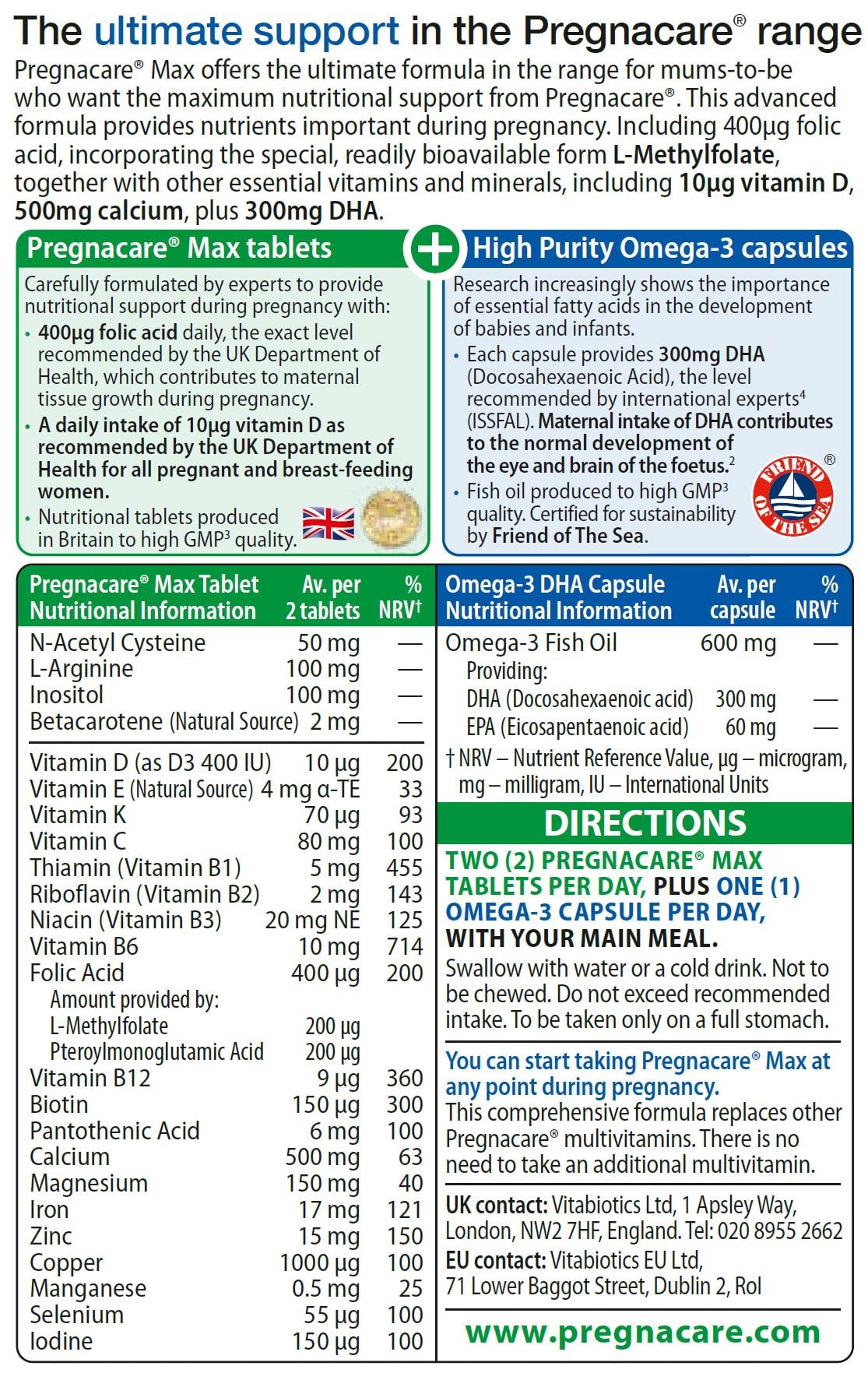 Pregnacare Max, White, 84 Count (Pack of 1) Pregnacare buy supplements canada
