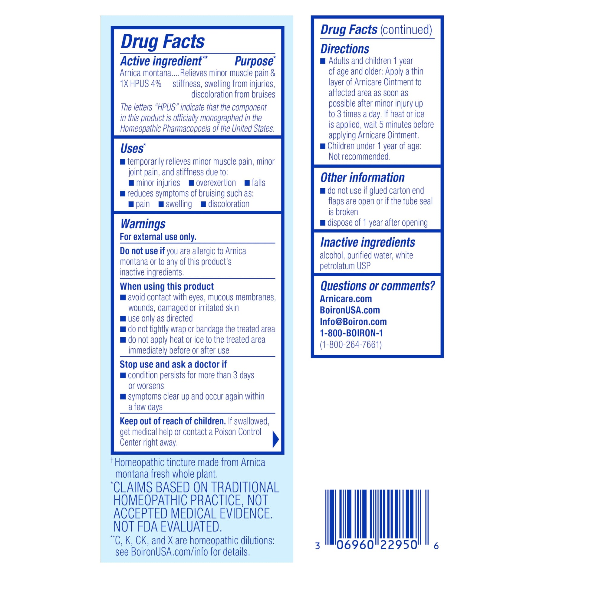 Boiron Arnicare Ointment for Relief of Joint Pain, Muscle Pain, Muscle Soreness, and Swelling from Bruises or Injury - Non-greasy and Fragrance-Free - 1 oz Boiron buy supplements canada