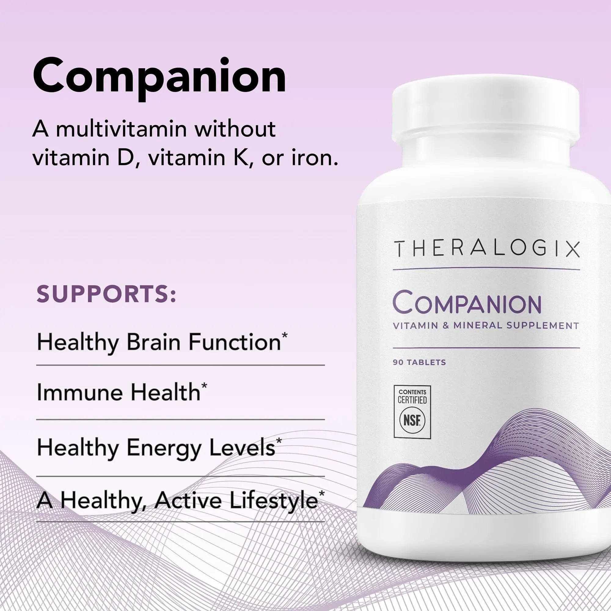 Theralogix Companion Multivitamin & Mineral Supplement - 90-Day Supply - Supplement for Women & Men Without Iron, Vitamin D Theralogix buy supplements canada