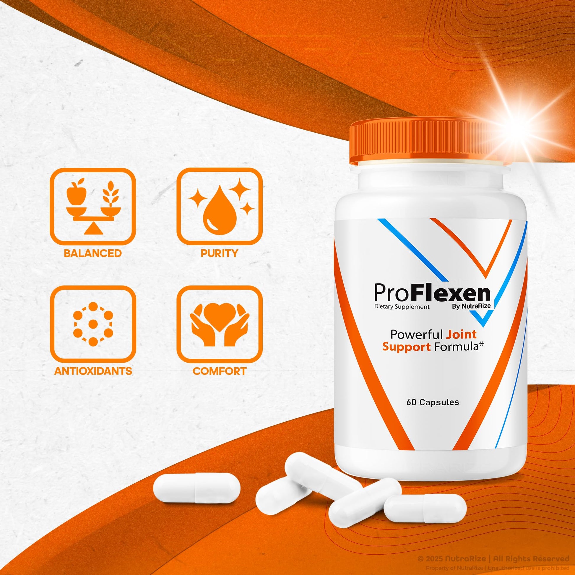 ProFlexen Capsules, ProFlexen Advanced Joint Support Formula, ProFlexen Collagen Support Pills, All Natural Supplement for Healthy and Flexible Joints, Official Pro Flexen Joint Reviews (60 Capsules) NutraRize buy supplements canada