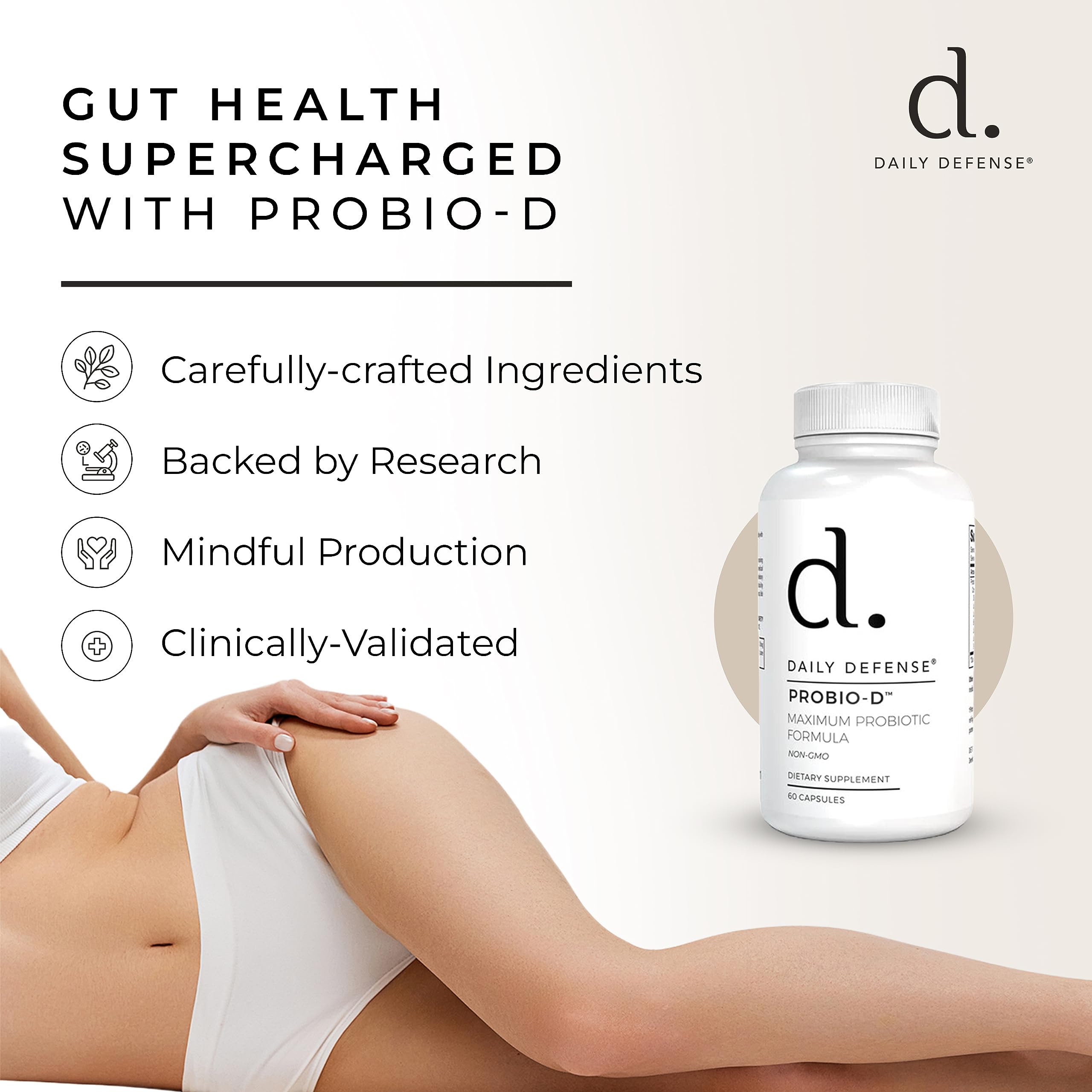 Daily Defense Probiotic Immune Support Supplement - Daily Probiotics for Men with Constipation & Gas - Digestion and Bloating Supplement & Probiotics for Women - 60 Capsules, PROBIO-D Daily Defense buy supplements canada