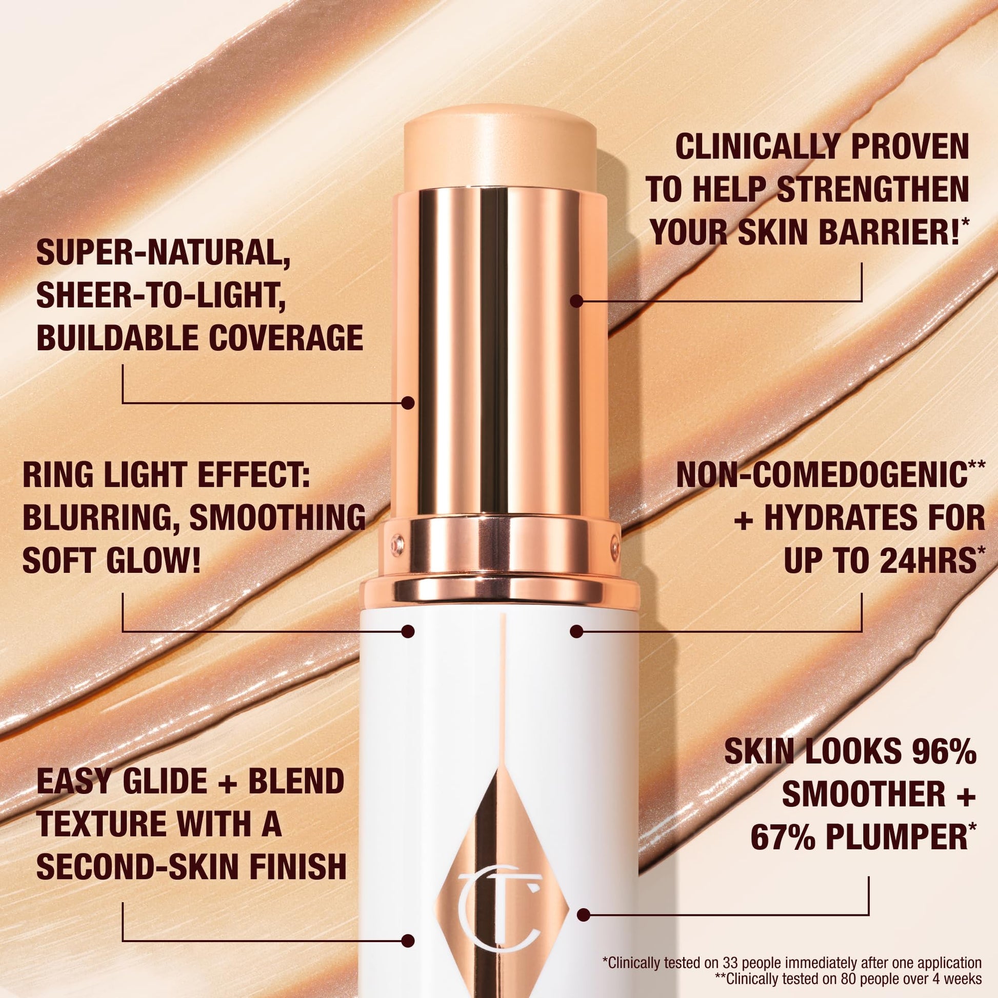 Charlotte Tilbury Unreal Skin Tint & Sheer Glow Hydrating Foundation Stick - Cream Foundation Makeup with Sheer-to-Light Coverage & a Buildable Formula - Blurring, Smoothing & Nourishing - 3 Fair Charlotte Tilbury buy supplements canada