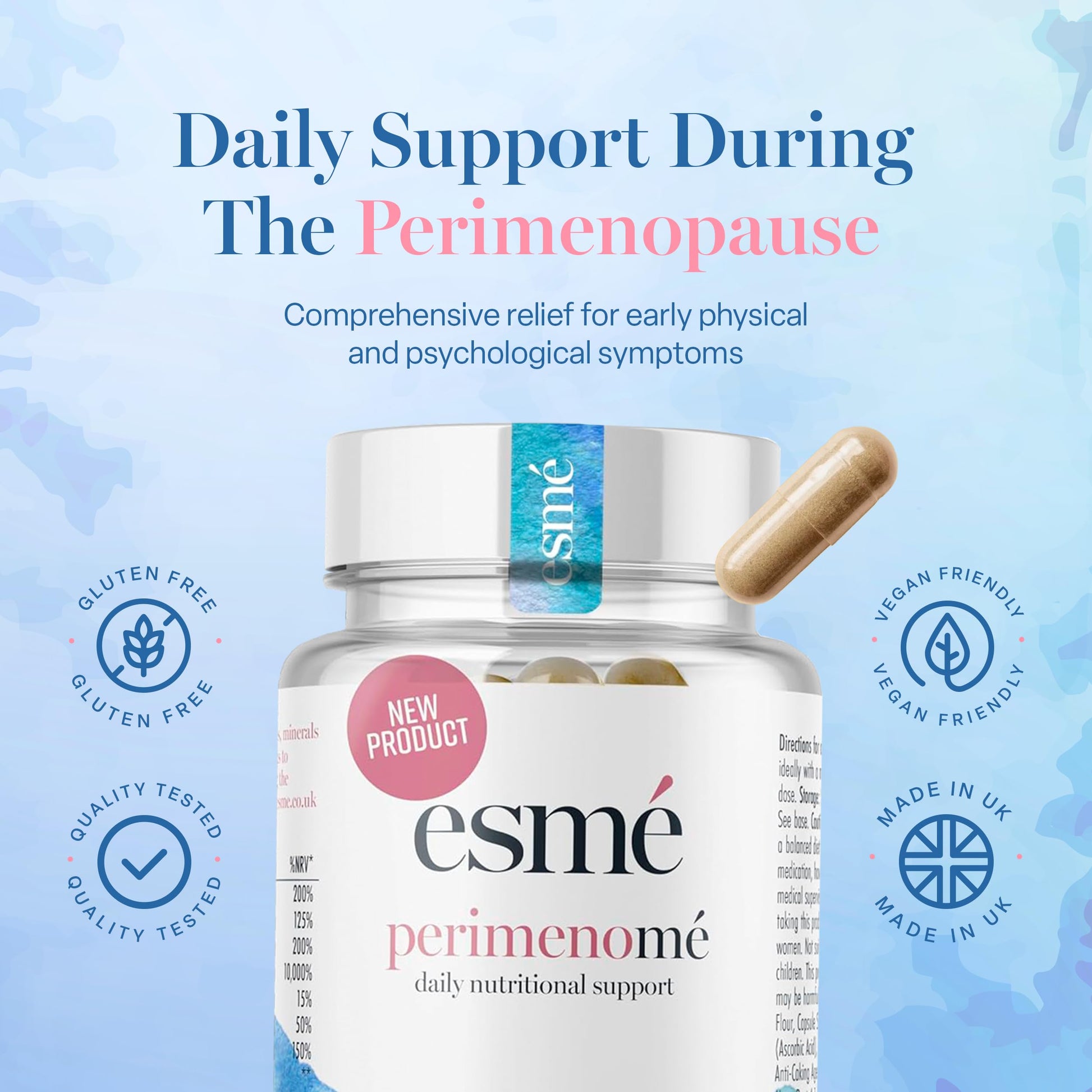 Esme Menopause Supplements Perimenopause Supplements 1 Month Supply - Daily Support for The Early Stage of Menopause – 60 Capsules - Includes Ashwagandha, Vitamins and Red Clover Esme buy supplements canada