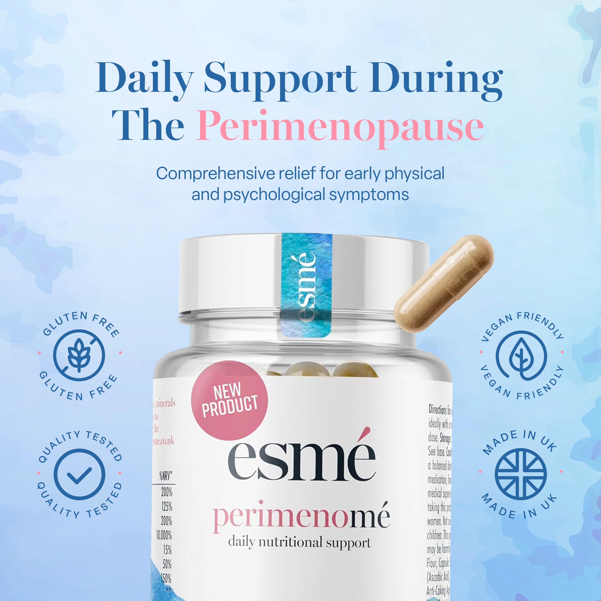 Esme Menopause Supplements Perimenopause Supplements 1 Month Supply - Daily Support for The Early Stage of Menopause – 60 Capsules - Includes Ashwagandha, Vitamins and Red Clover Esme buy supplements canada