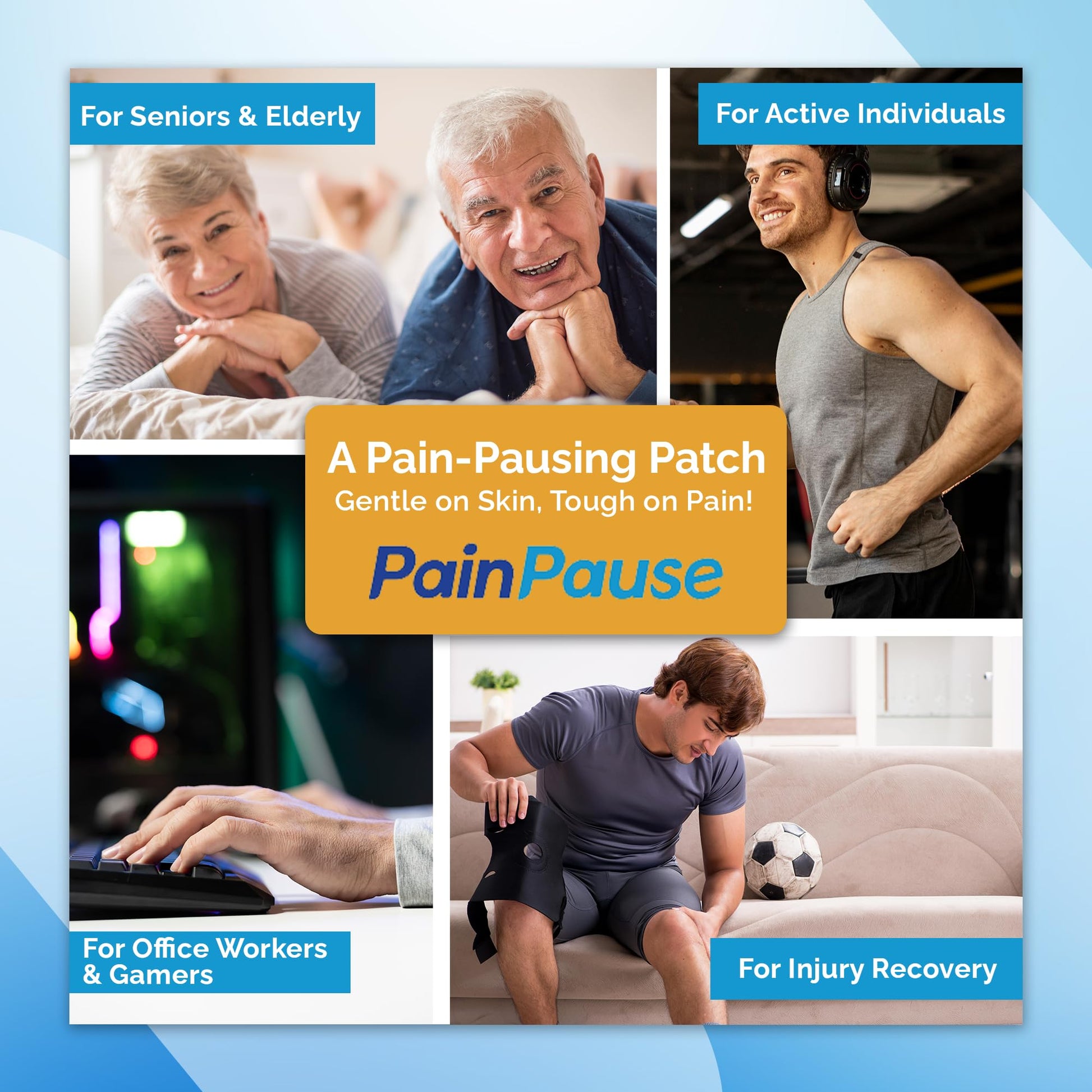 PainPause Long Lasting Pain Relief - Back, Hip, Knee, Neck, Plantar Fasciitis, and Others - Relief for Up to 7 Days, Clinically Tested, 4 Devices in 2 Pouches PainPause buy supplements canada