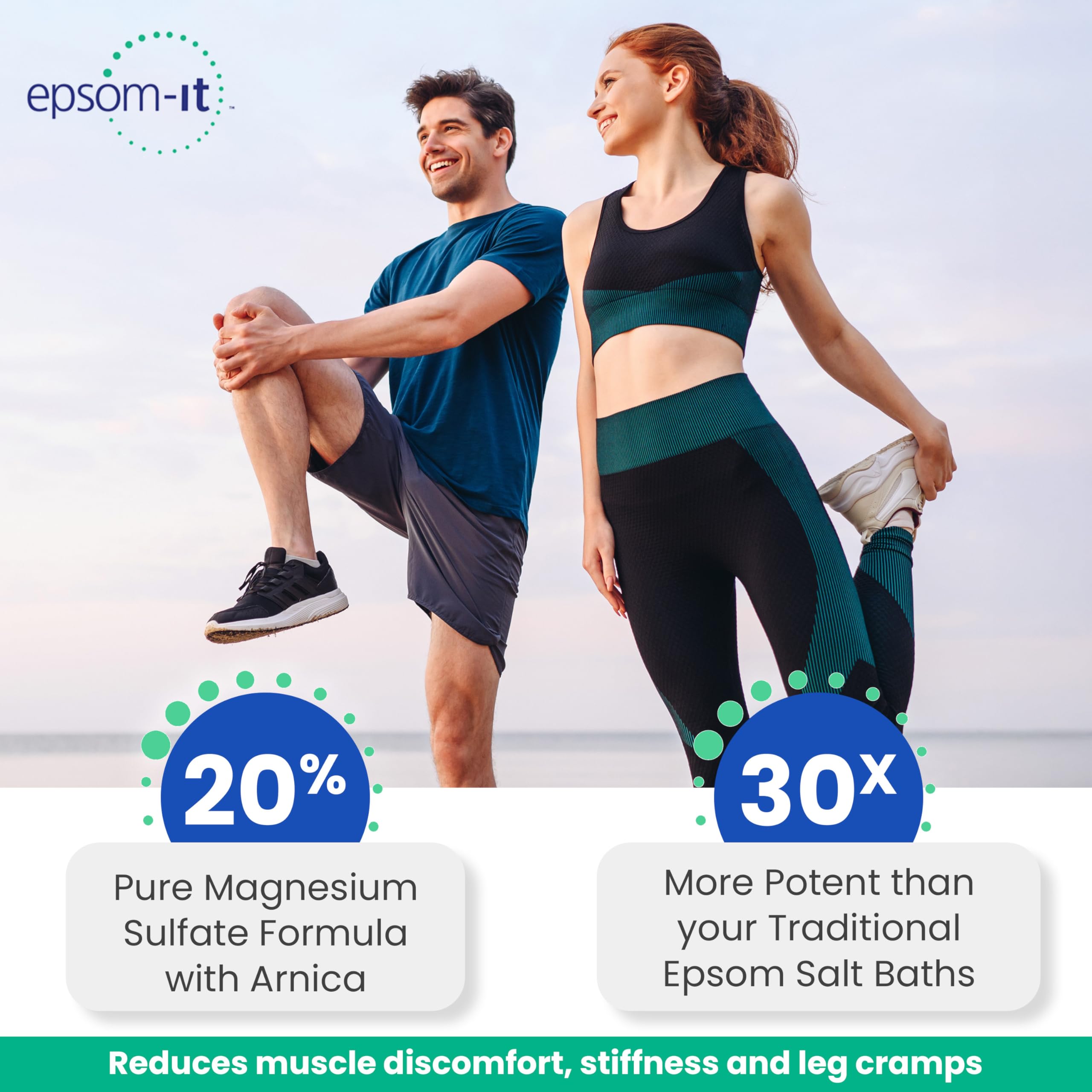 Epsom-It Soothing Muscle Magnesium Lotion – Epsom Salt Topical Cream with Arnica and Magnesium Sulfate - Designed for Muscle Stiffness, Leg Cramps, Feet, Knees and Achy Feet - 8.0 oz EPSOM-IT buy supplements canada